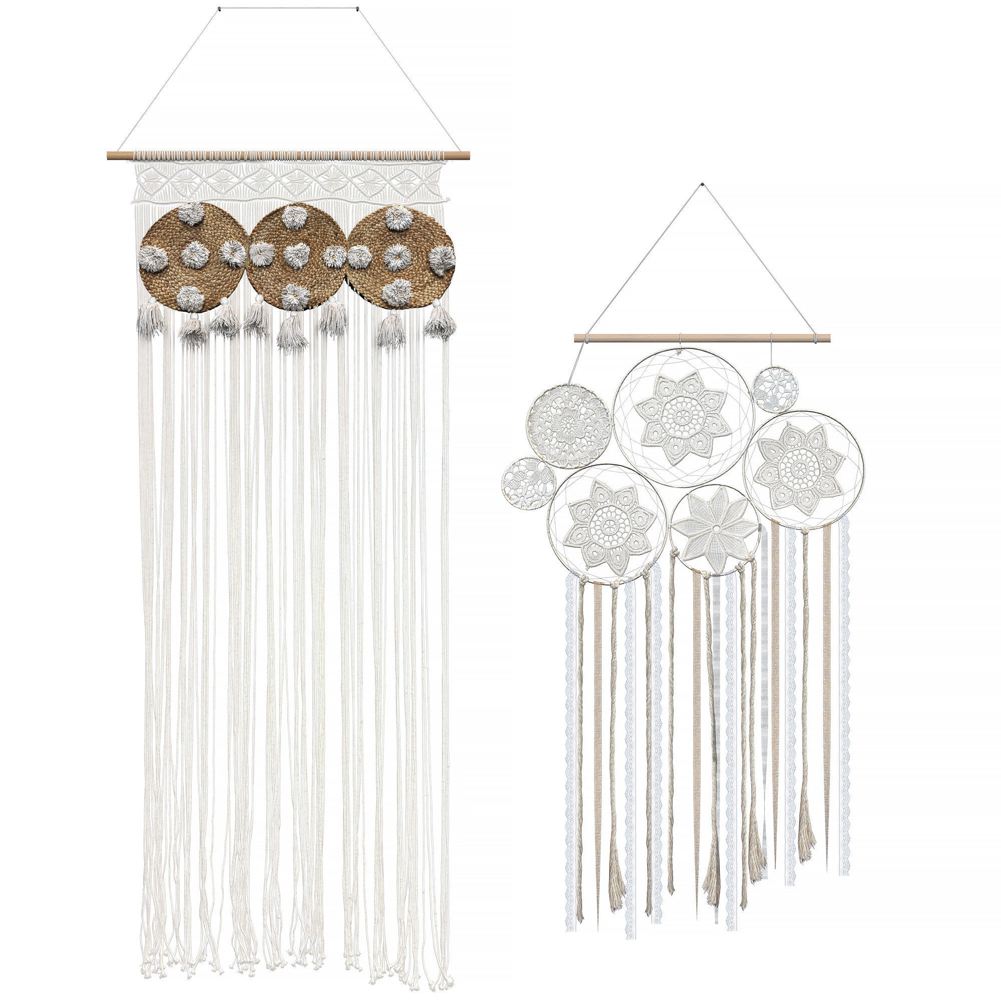 Macrame set Dream Catcher - 2 models 3D model_1