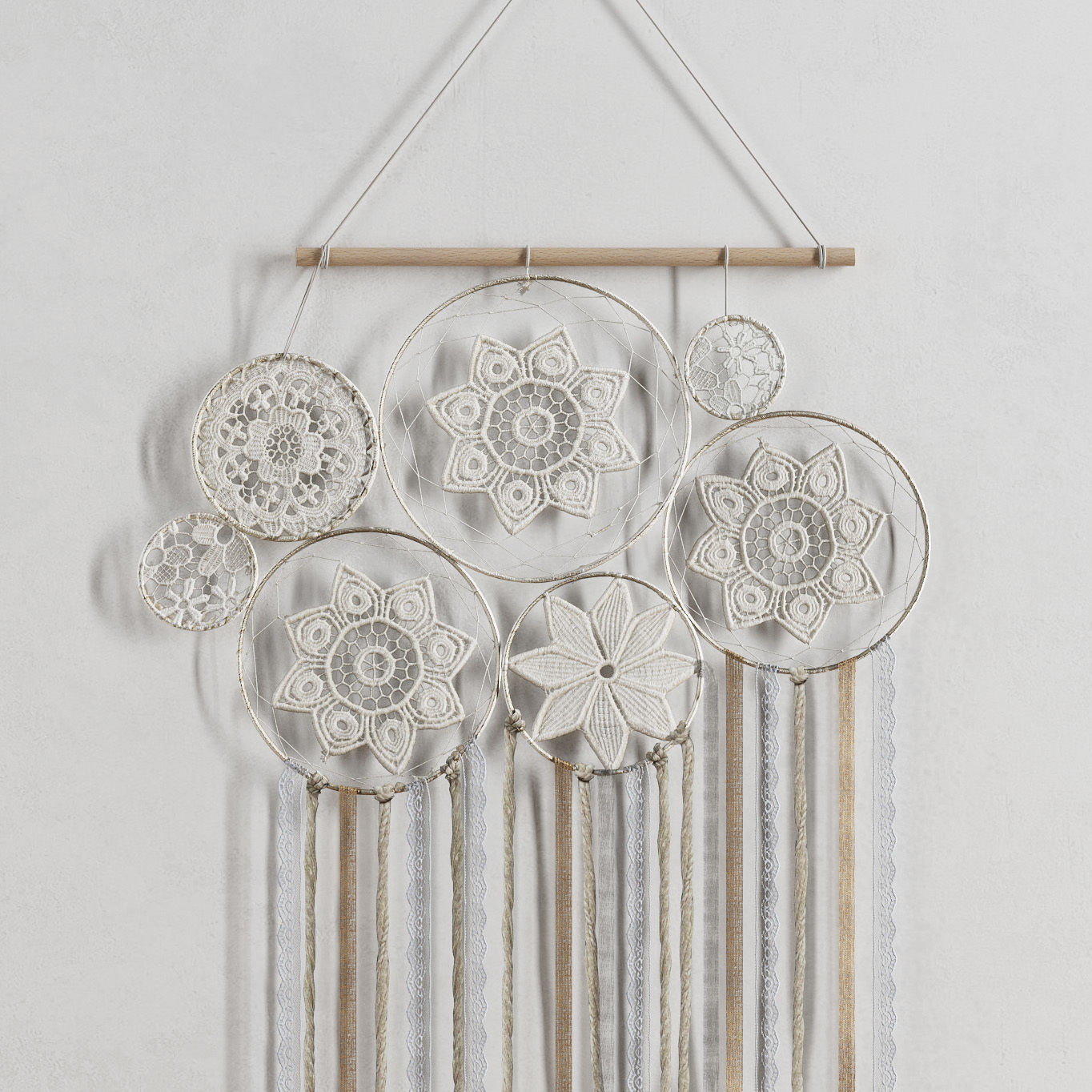 Macrame set Dream Catcher - 2 models 3D model_7