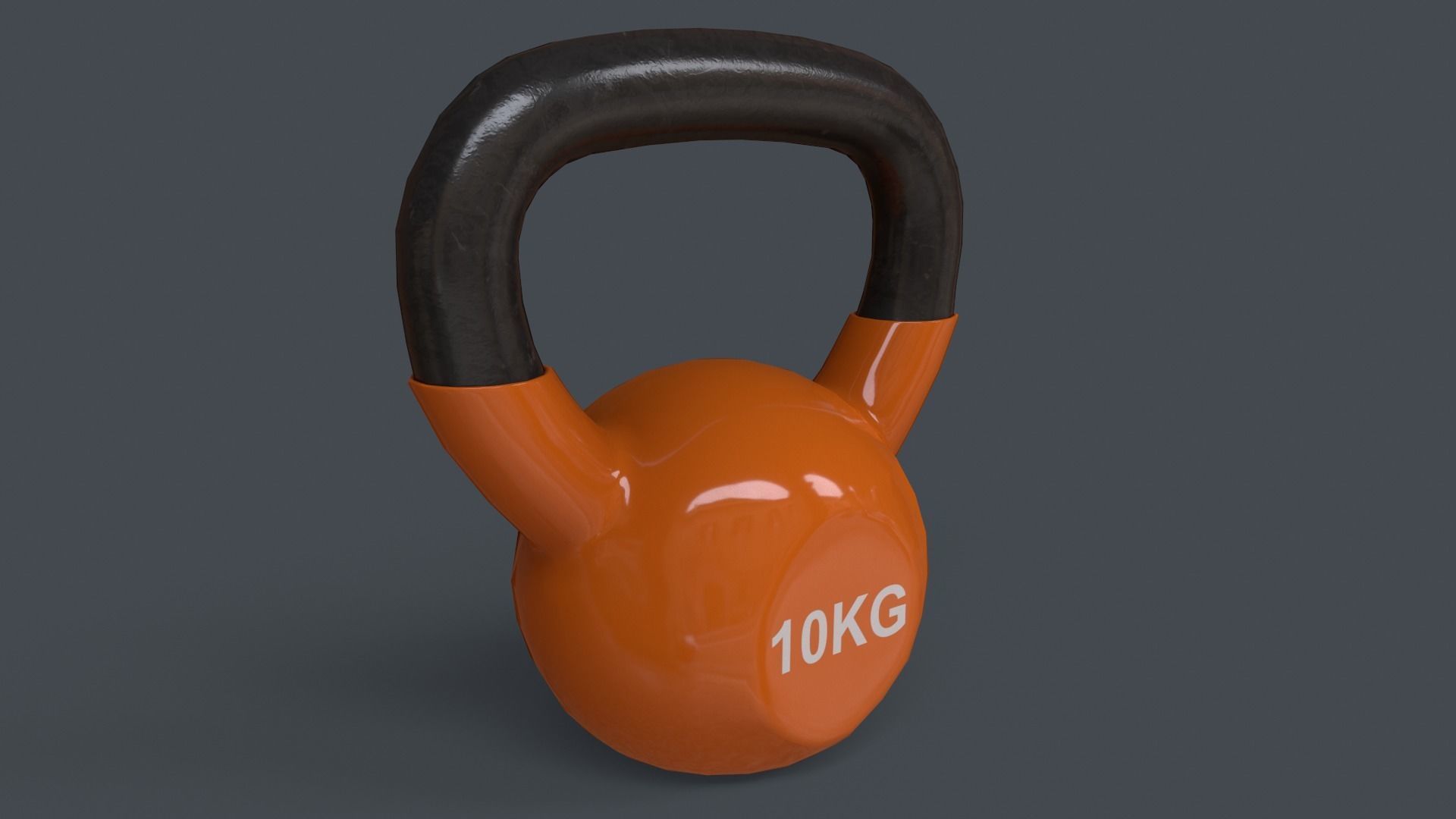 PBR 4-16KG Kettlebell V1 - Orange Low-poly 3D model_18