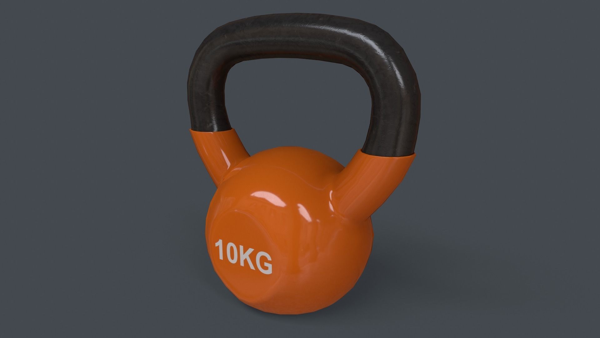 PBR 4-16KG Kettlebell V1 - Orange Low-poly 3D model_20