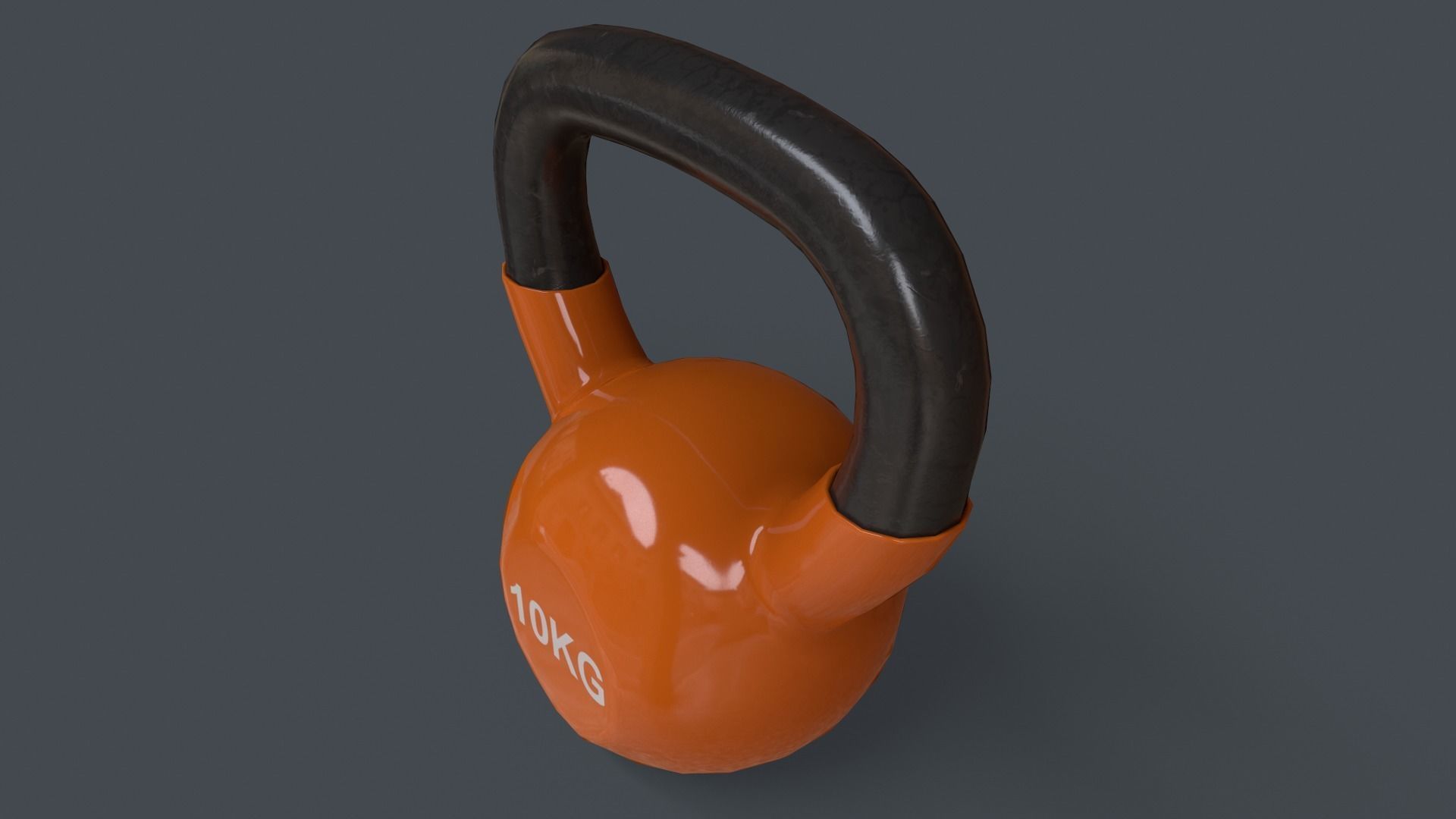 PBR 4-16KG Kettlebell V1 - Orange Low-poly 3D model_21