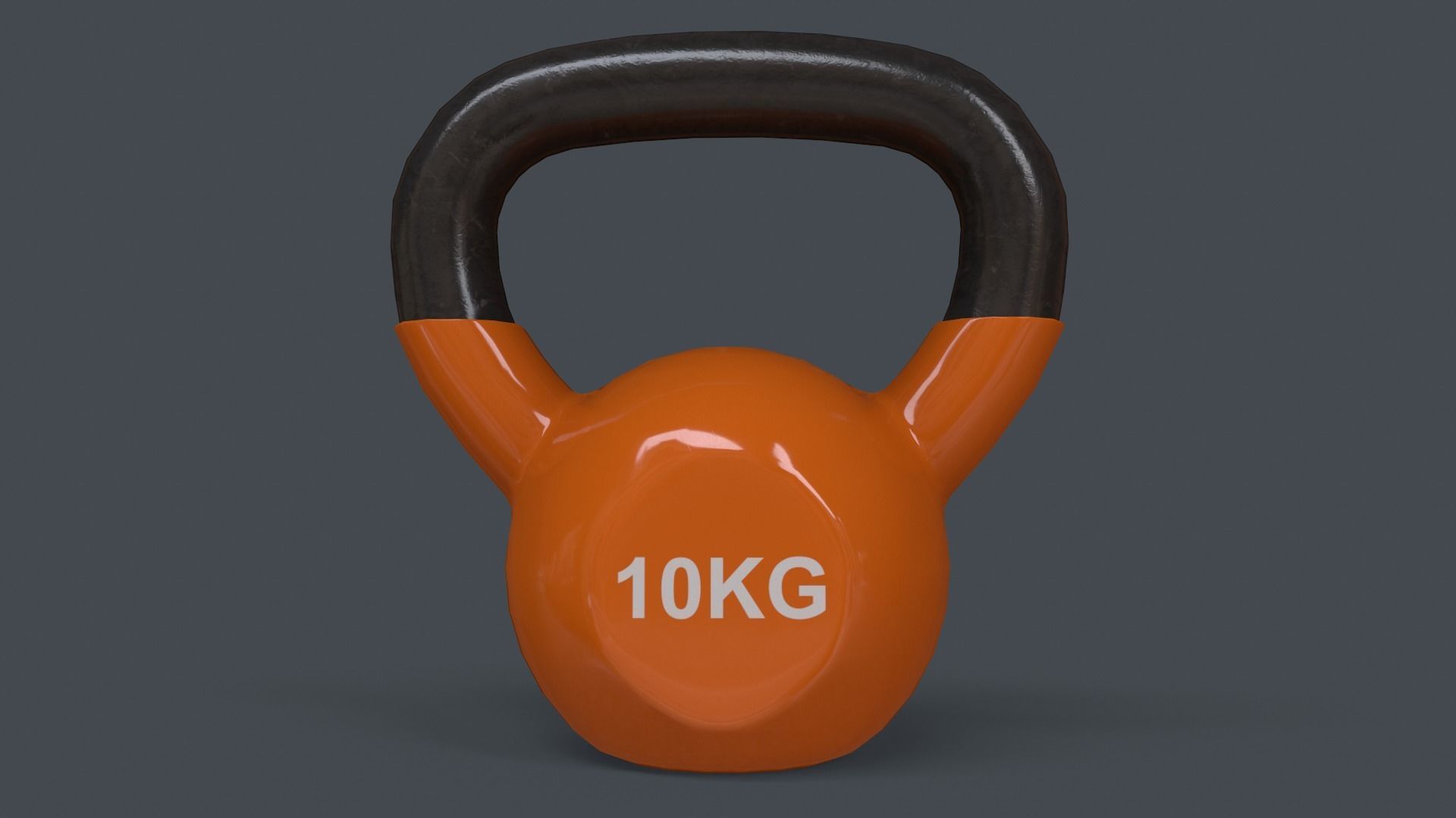 PBR 4-16KG Kettlebell V1 - Orange Low-poly 3D model_19