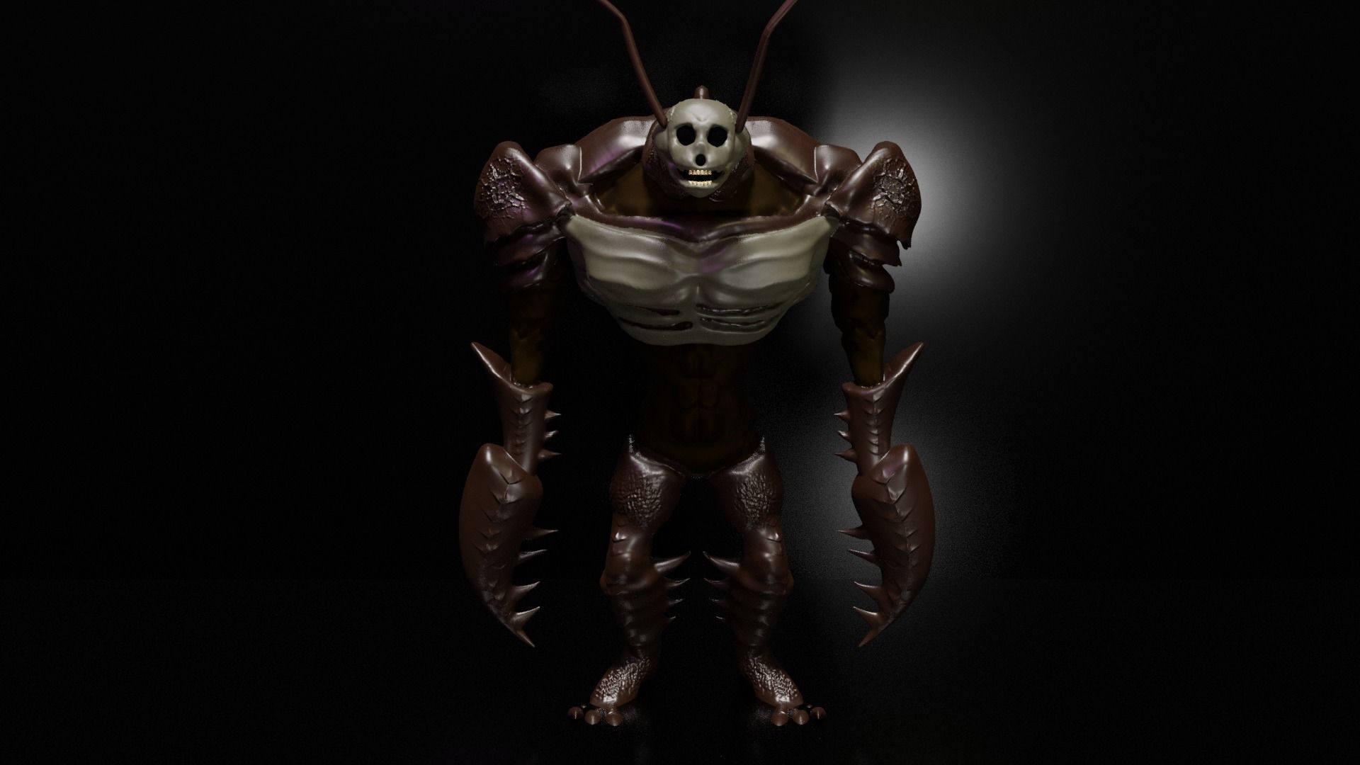 Cockroach Alein Monster High and Low Poly Low-poly 3D model_2