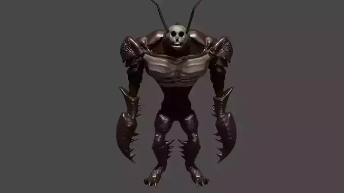 Cockroach Alein Monster High and Low Poly