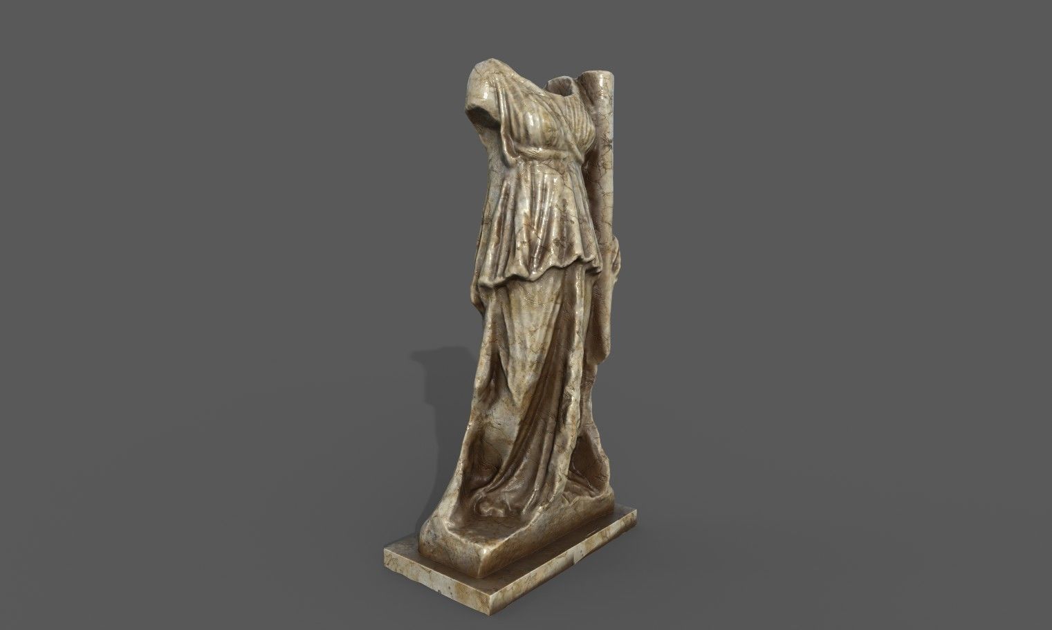 Statue of Female 2 Low-poly 3D model_11