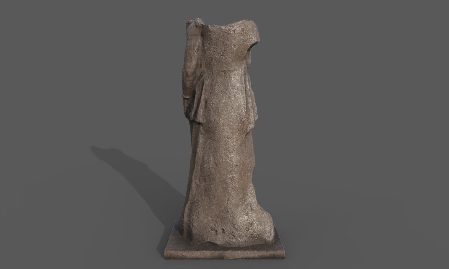 Statue of Female 2 Low-poly 3D model_6
