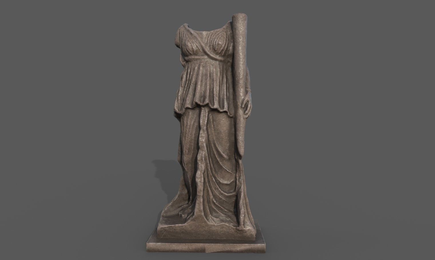 Statue of Female 2 Low-poly 3D model_2