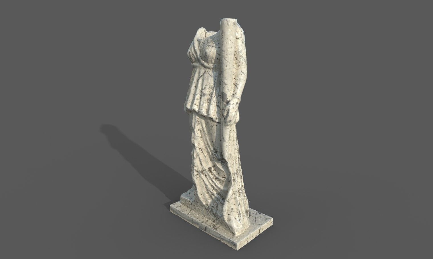 Statue of Female 2 Low-poly 3D model_18