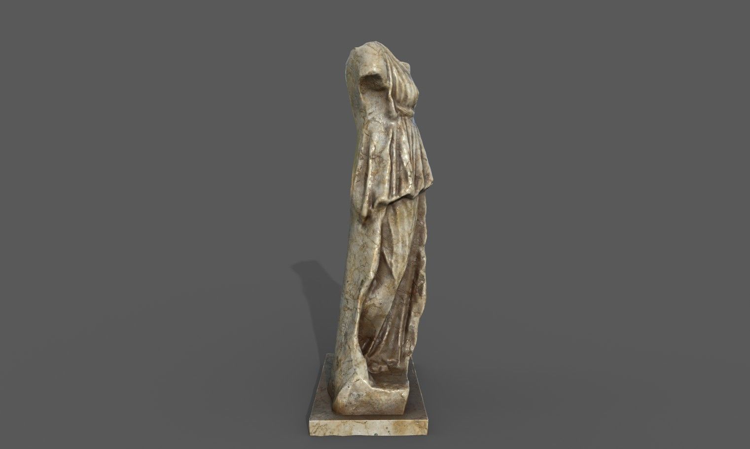Statue of Female 2 Low-poly 3D model_12