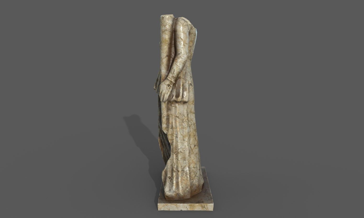 Statue of Female 2 Low-poly 3D model_16