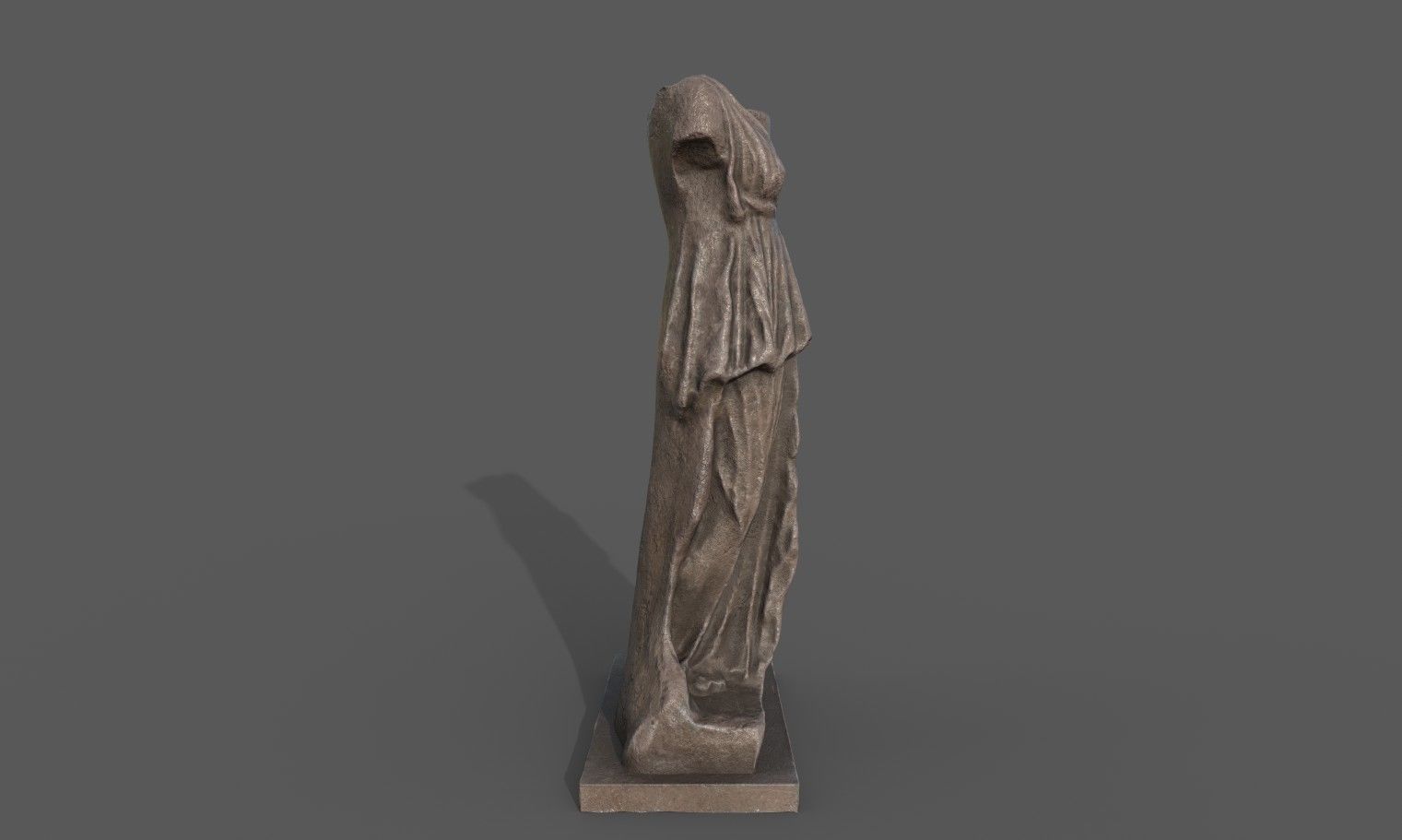 Statue of Female 2 Low-poly 3D model_4