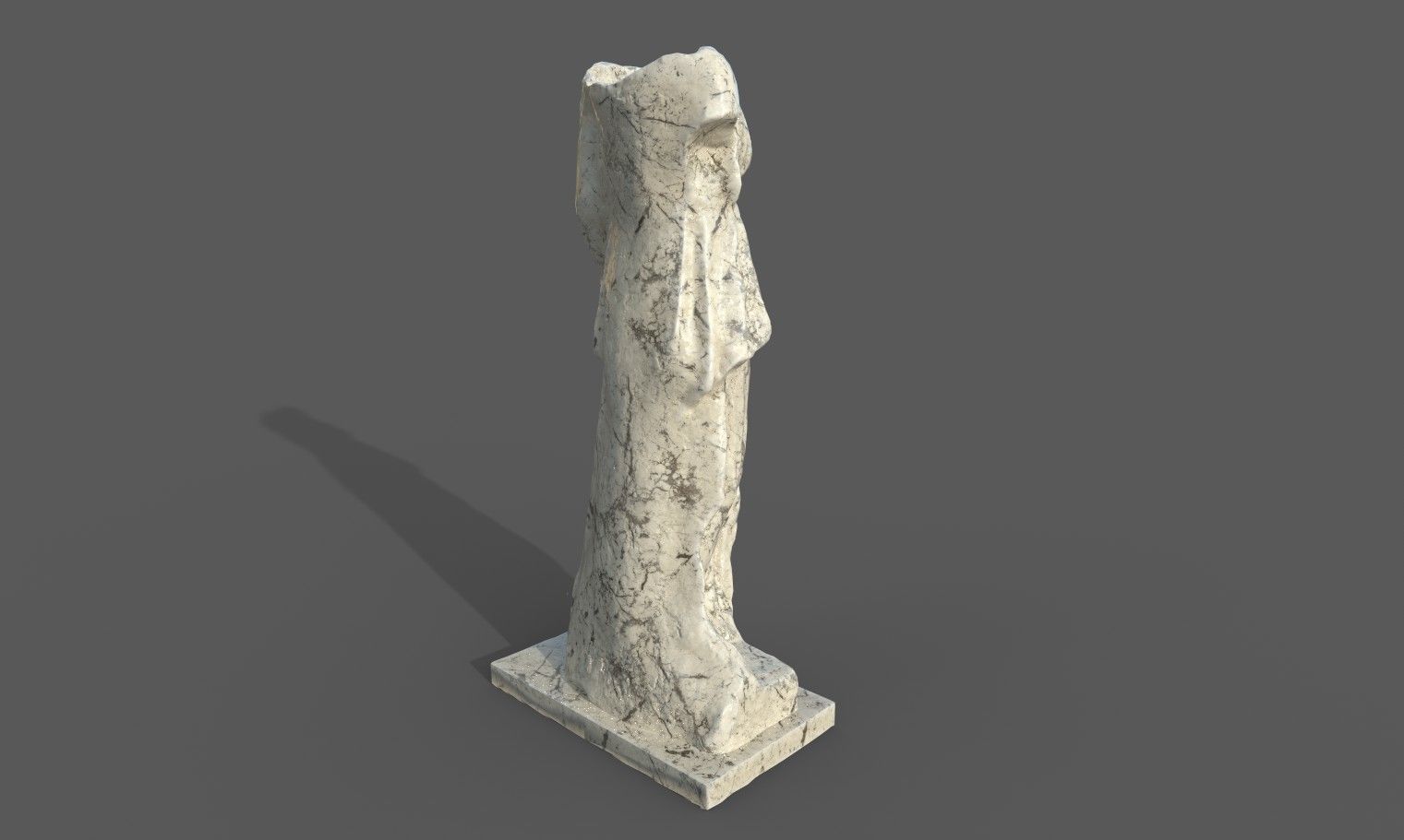 Statue of Female 2 Low-poly 3D model_22