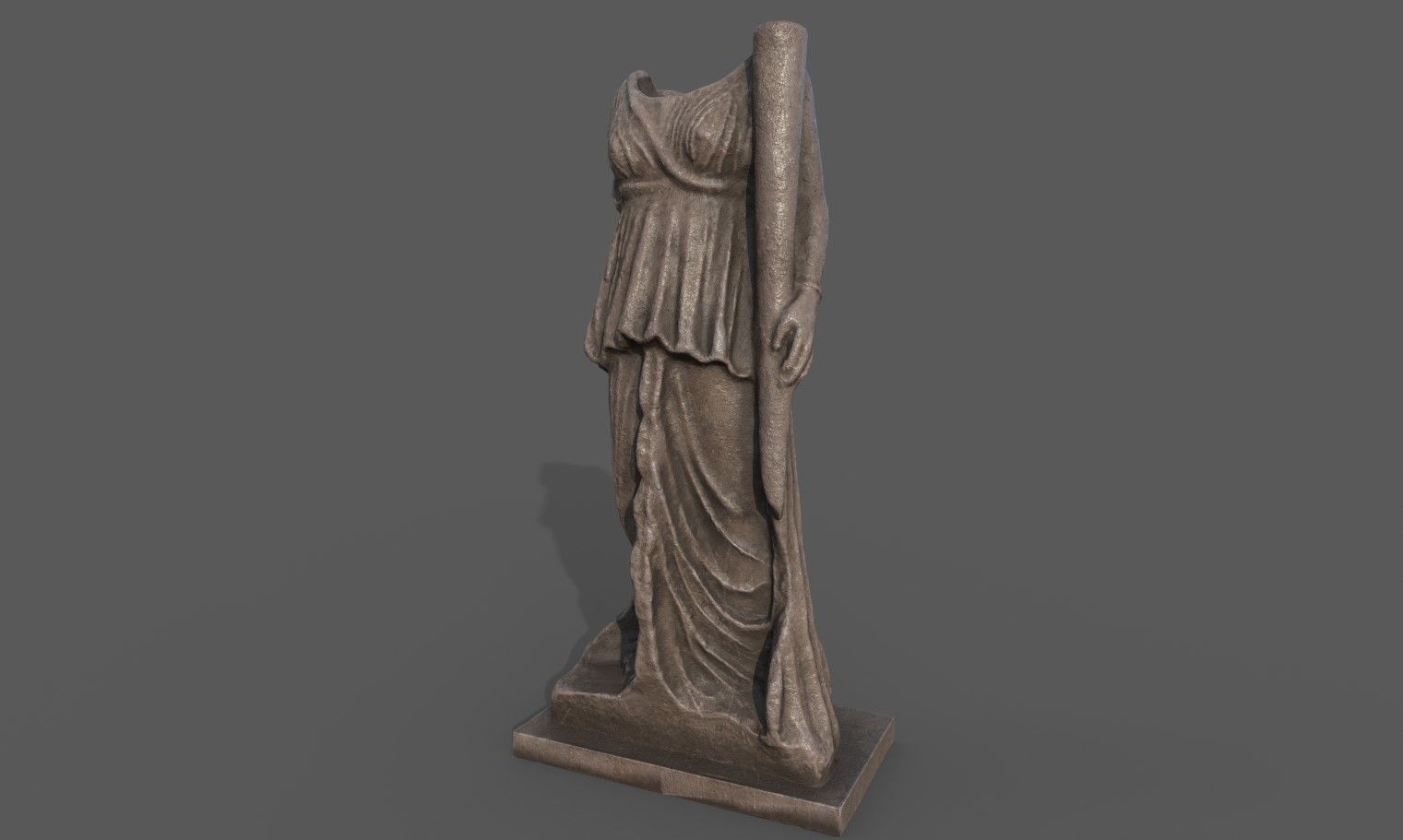 Statue of Female 2 Low-poly 3D model_1