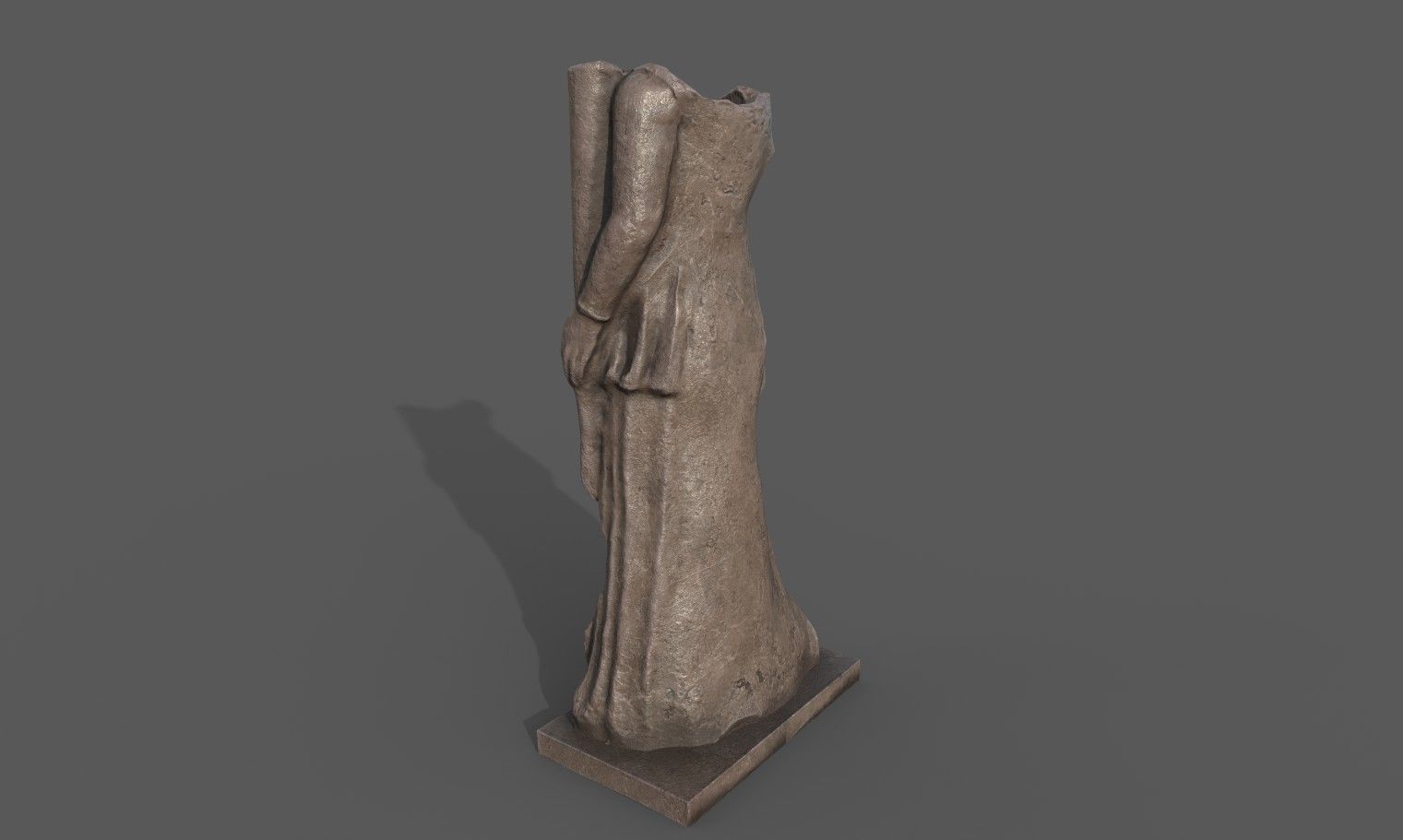 Statue of Female 2 Low-poly 3D model_7