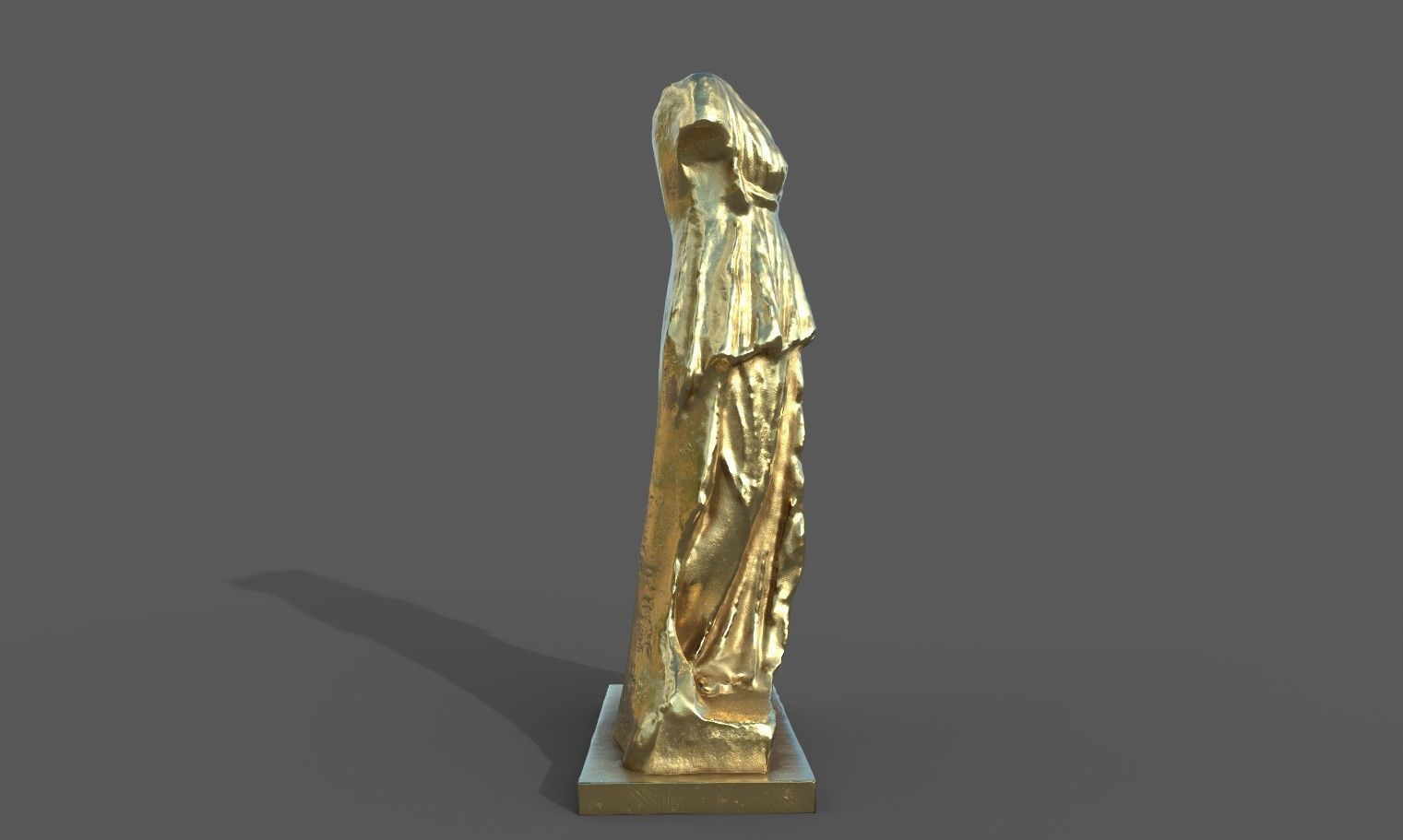 Statue of Female 2 Low-poly 3D model_27