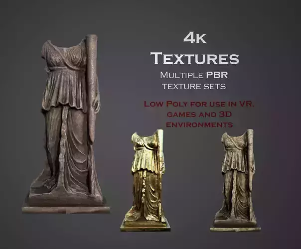 Statue of Female 2 Low-poly 3D model