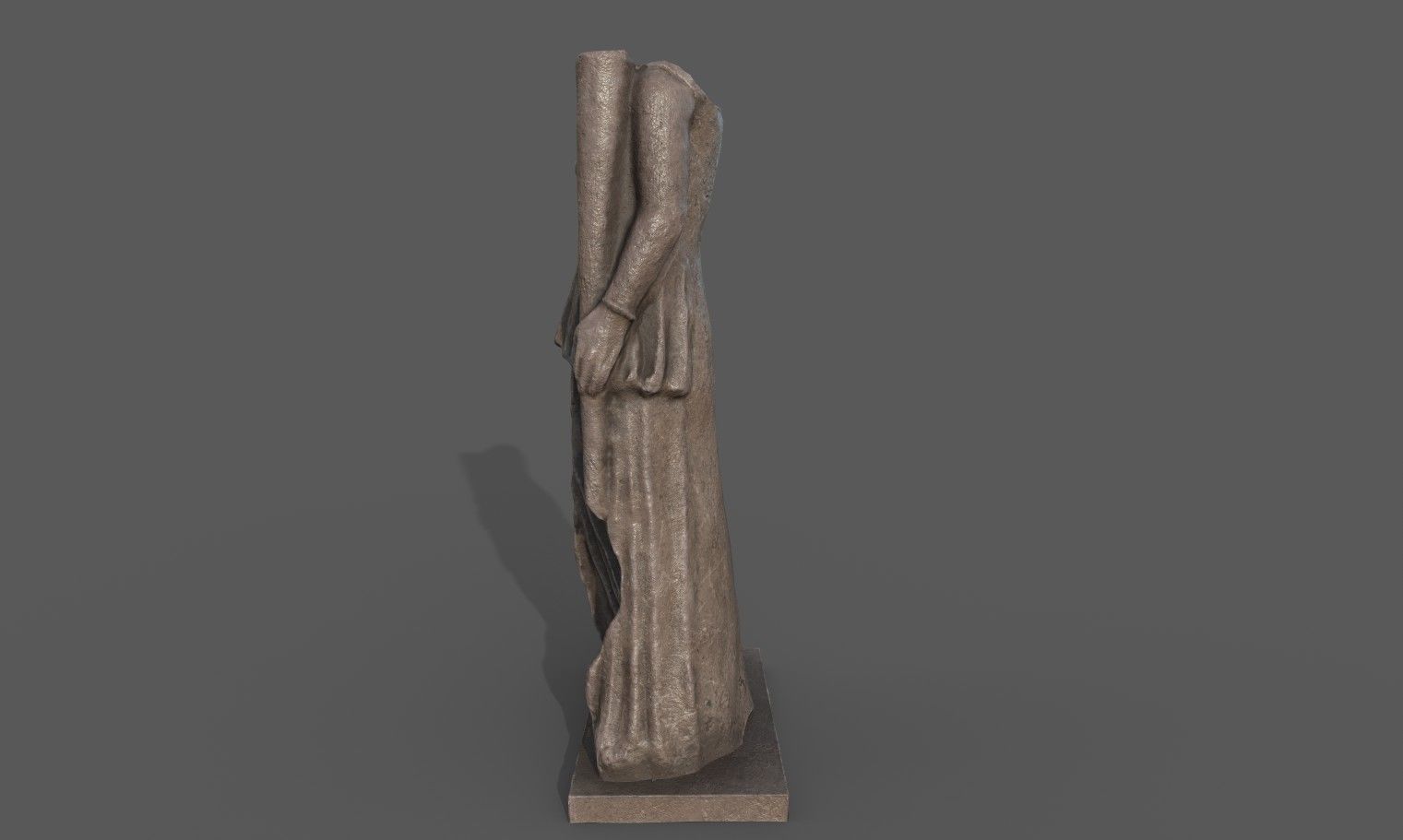 Statue of Female 2 Low-poly 3D model_8