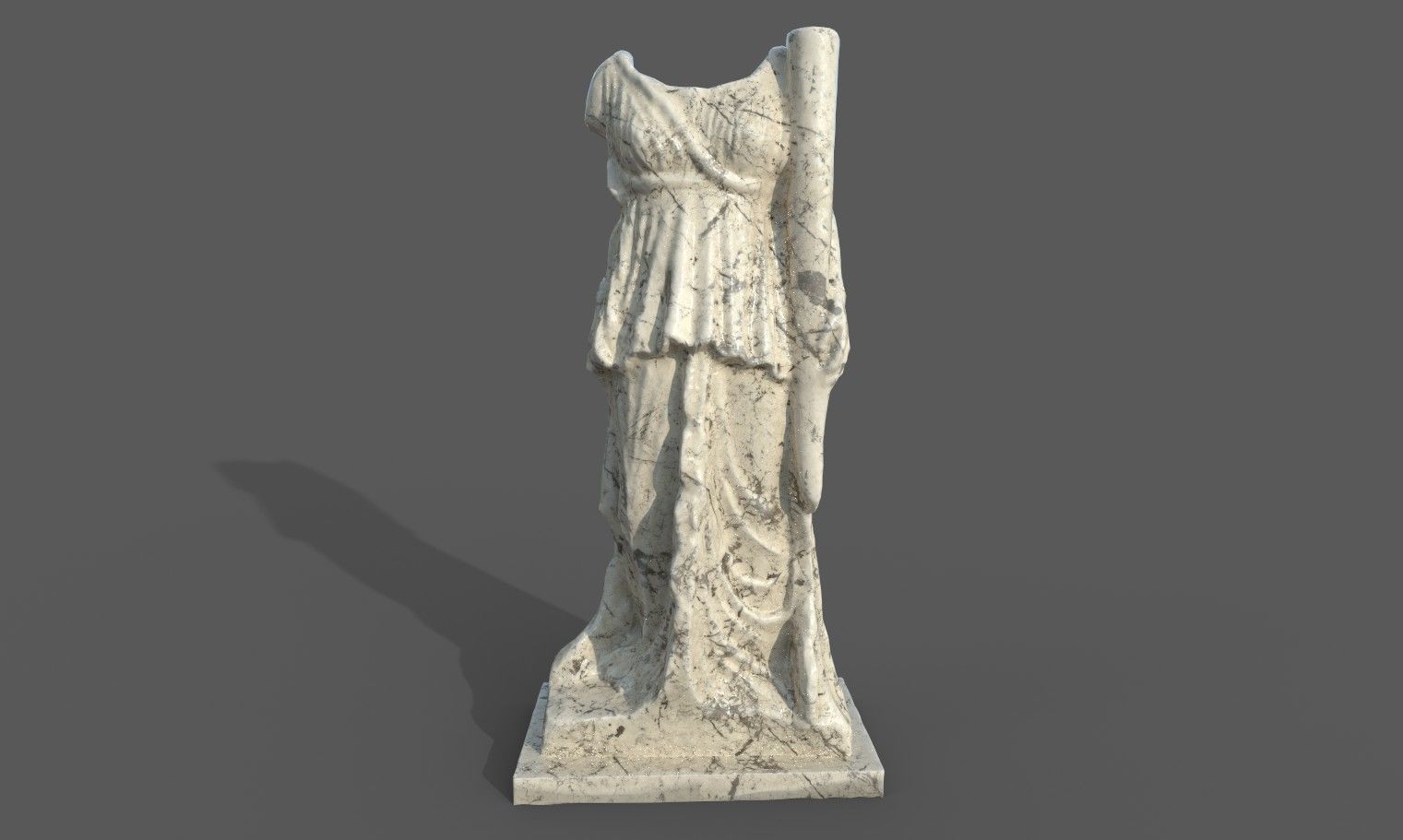 Statue of Female 2 Low-poly 3D model_19