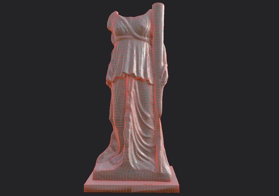 Statue of Female 2 Low-poly 3D model_33