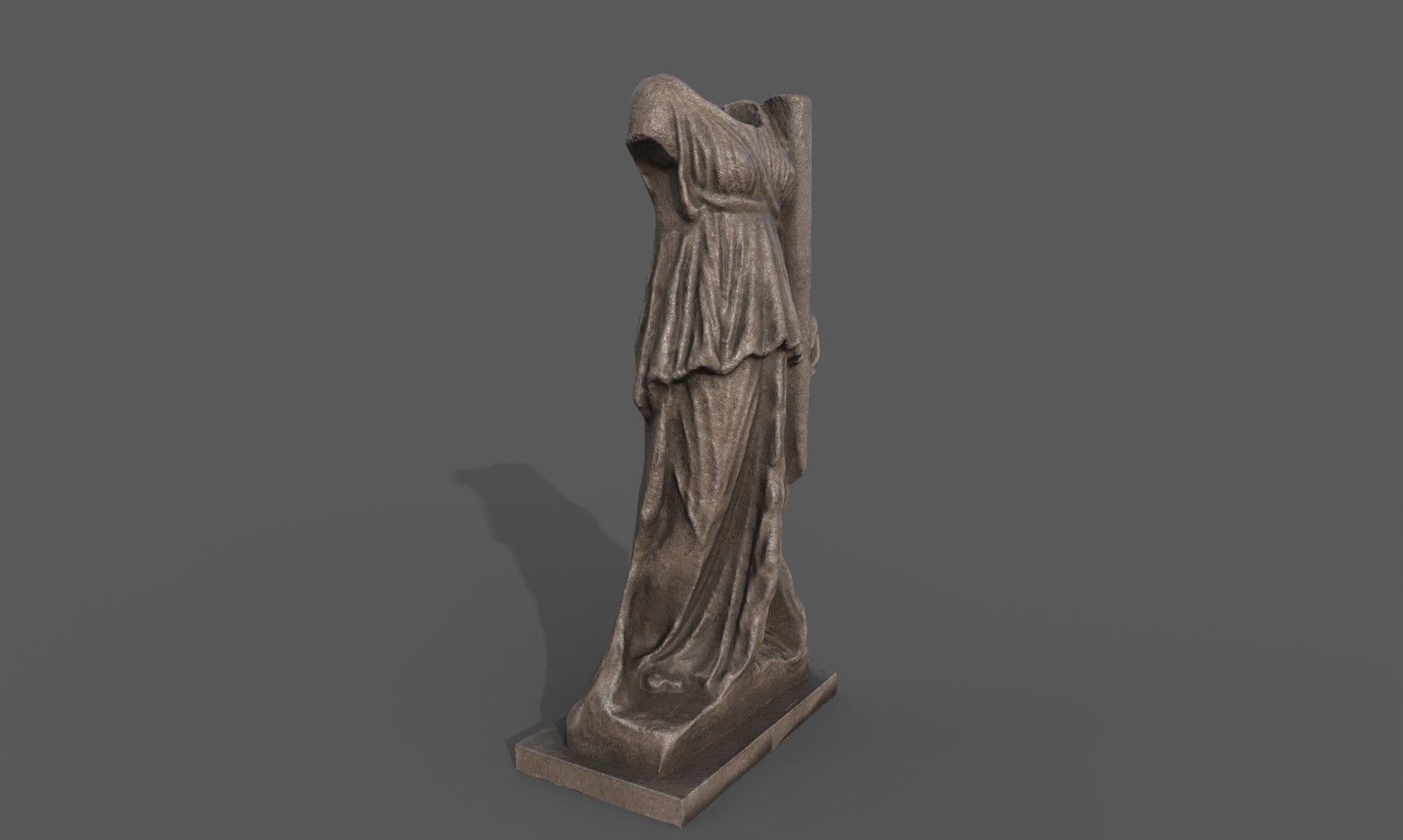 Statue of Female 2 Low-poly 3D model_3