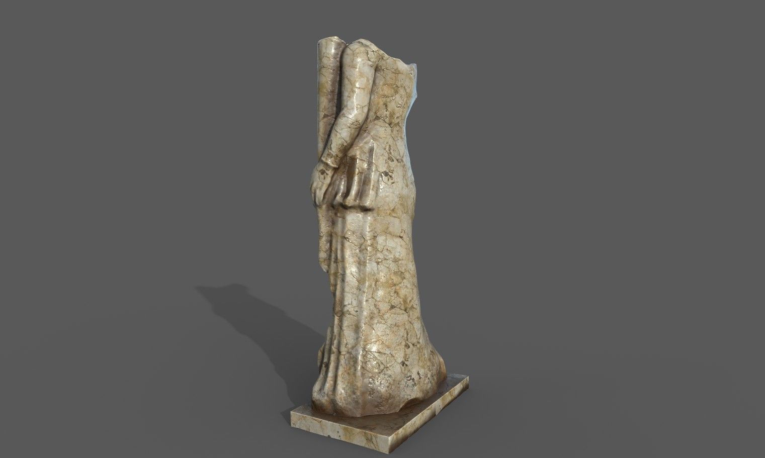 Statue of Female 2 Low-poly 3D model_15