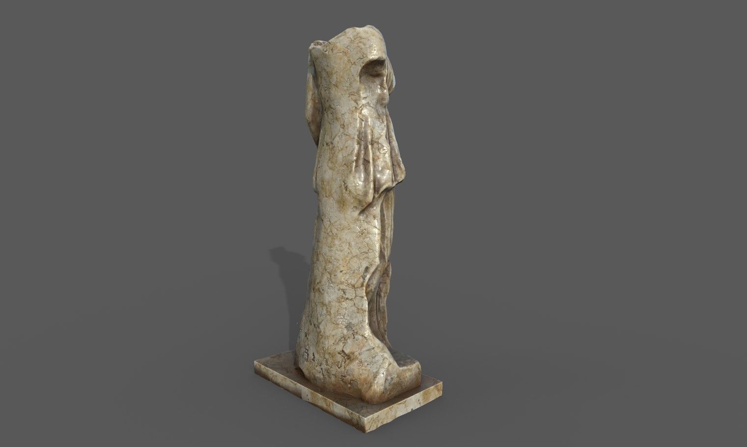 Statue of Female 2 Low-poly 3D model_13