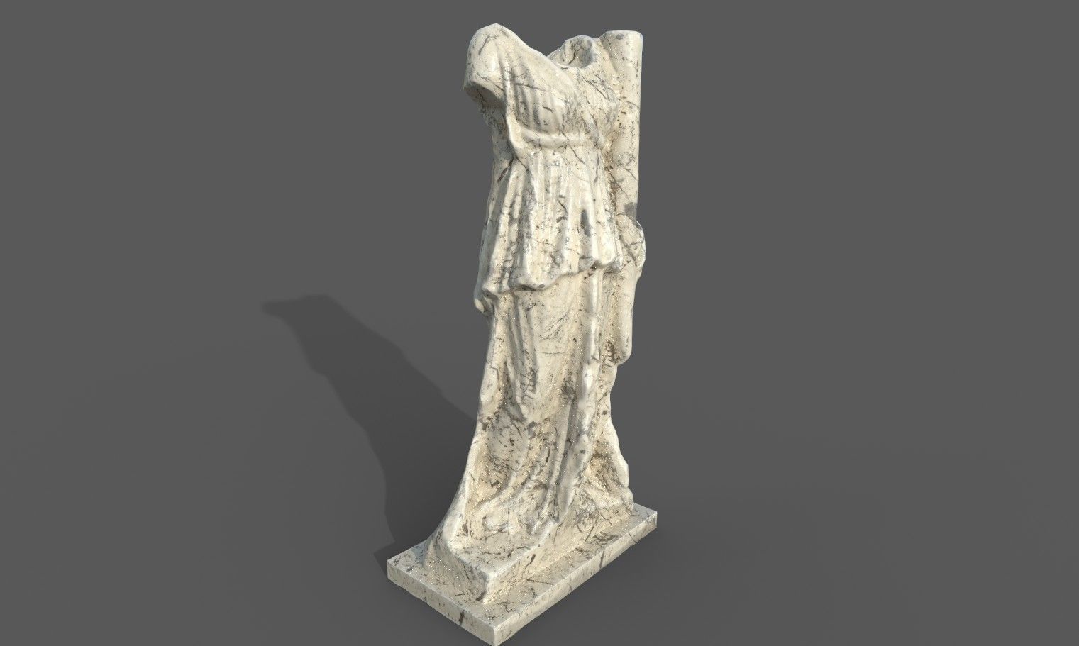 Statue of Female 2 Low-poly 3D model_20