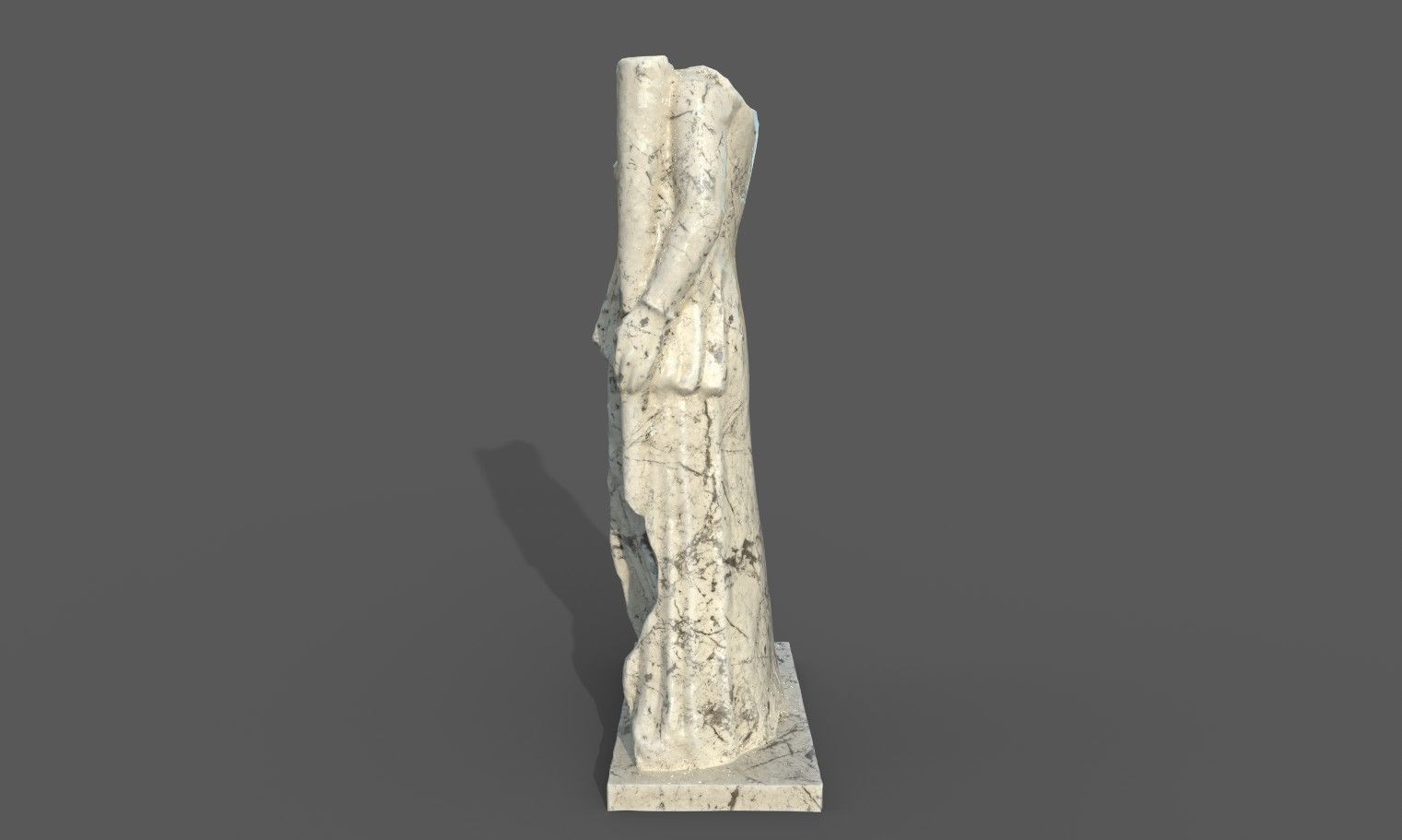 Statue of Female 2 Low-poly 3D model_17