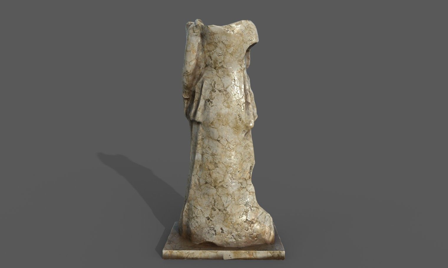 Statue of Female 2 Low-poly 3D model_14
