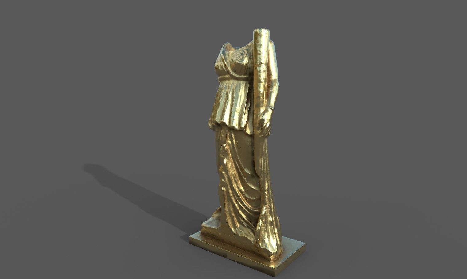 Statue of Female 2 Low-poly 3D model_31