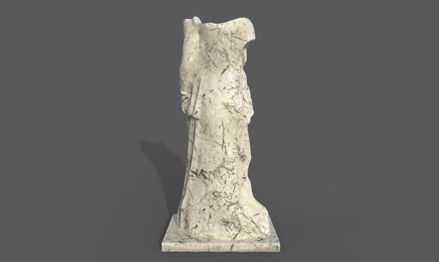 Statue of Female 2 Low-poly 3D model_23