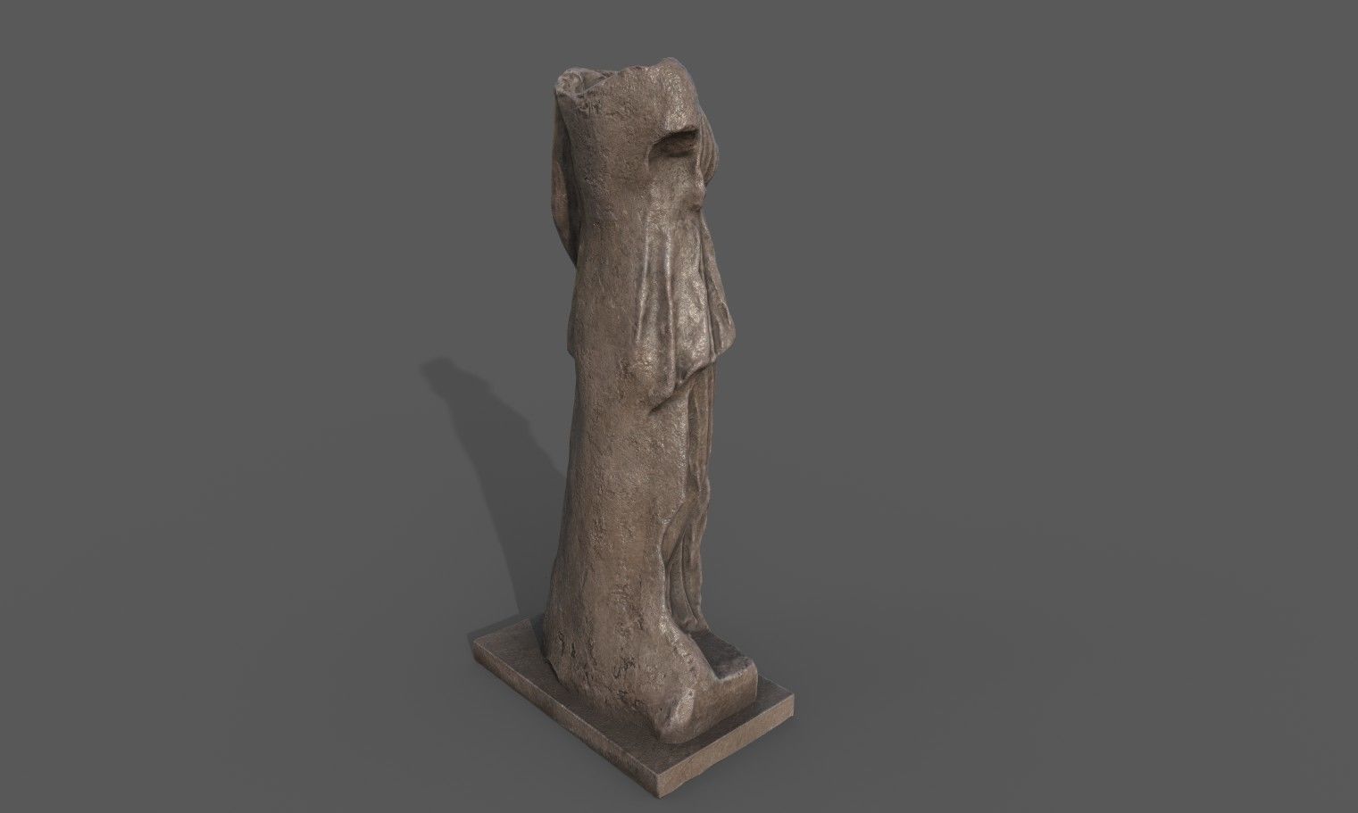 Statue of Female 2 Low-poly 3D model_5