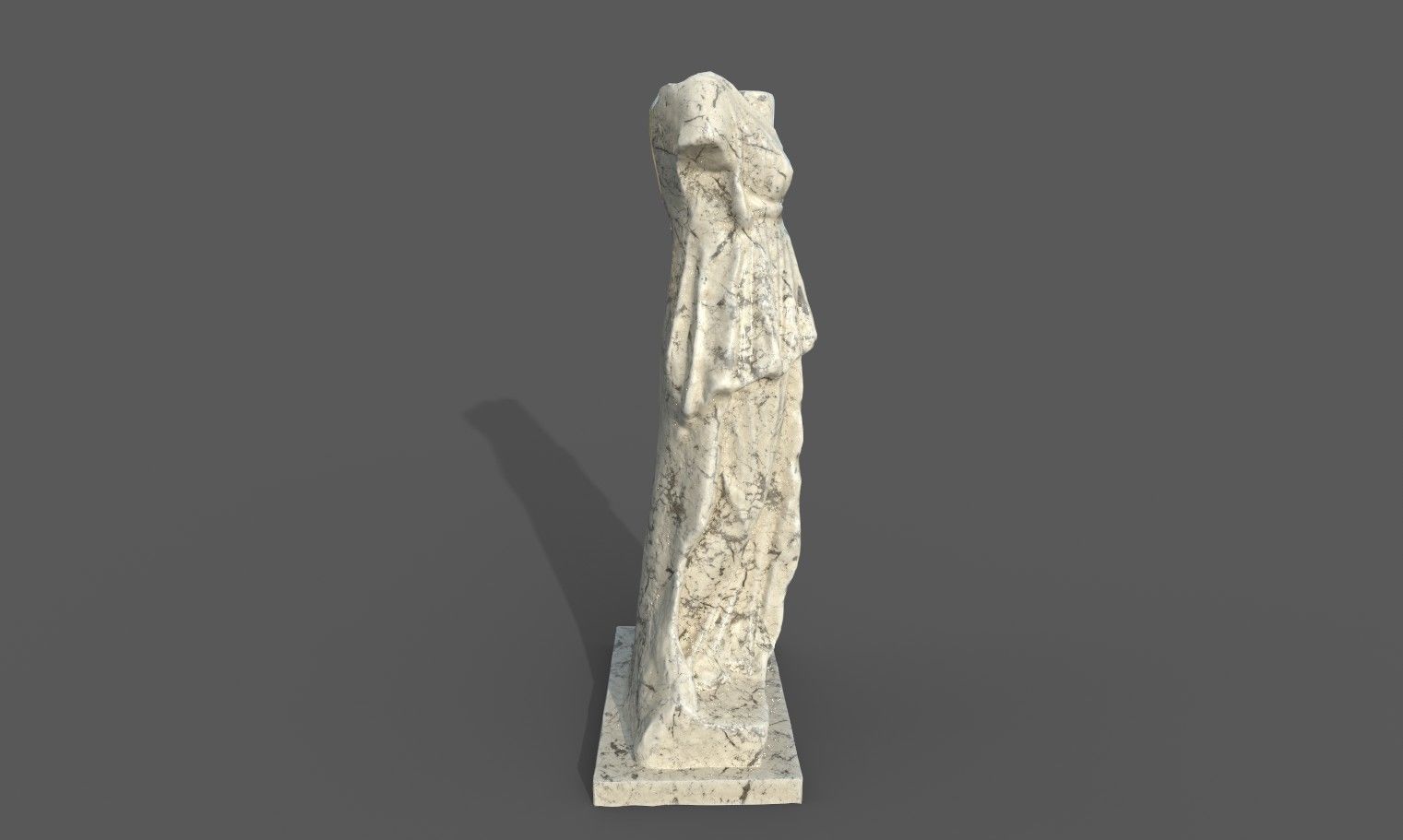 Statue of Female 2 Low-poly 3D model_21