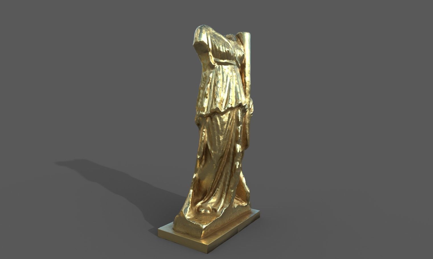 Statue of Female 2 Low-poly 3D model_26