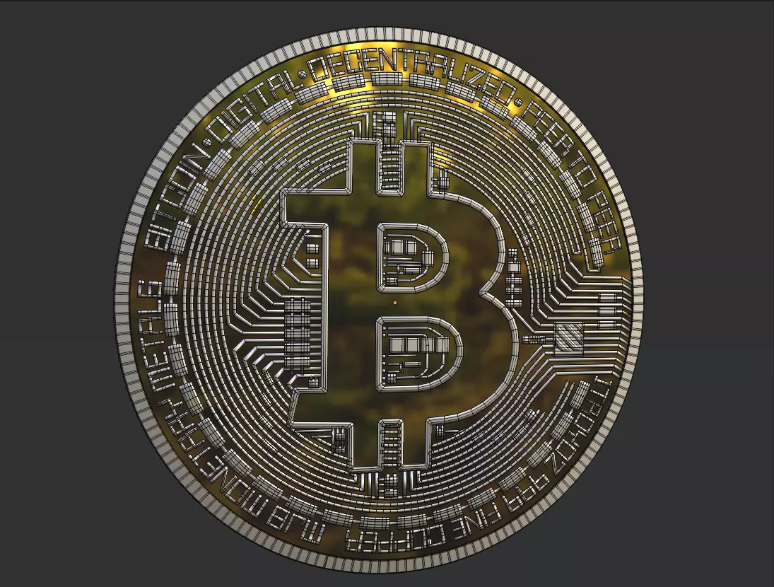 Bitcoin model Low-poly 3D model