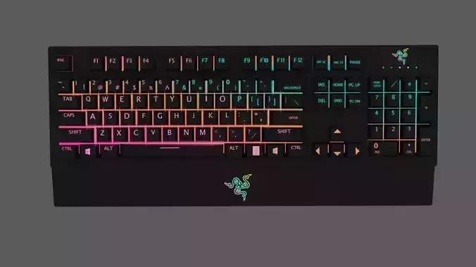 Razer RGB 3d model Keybord