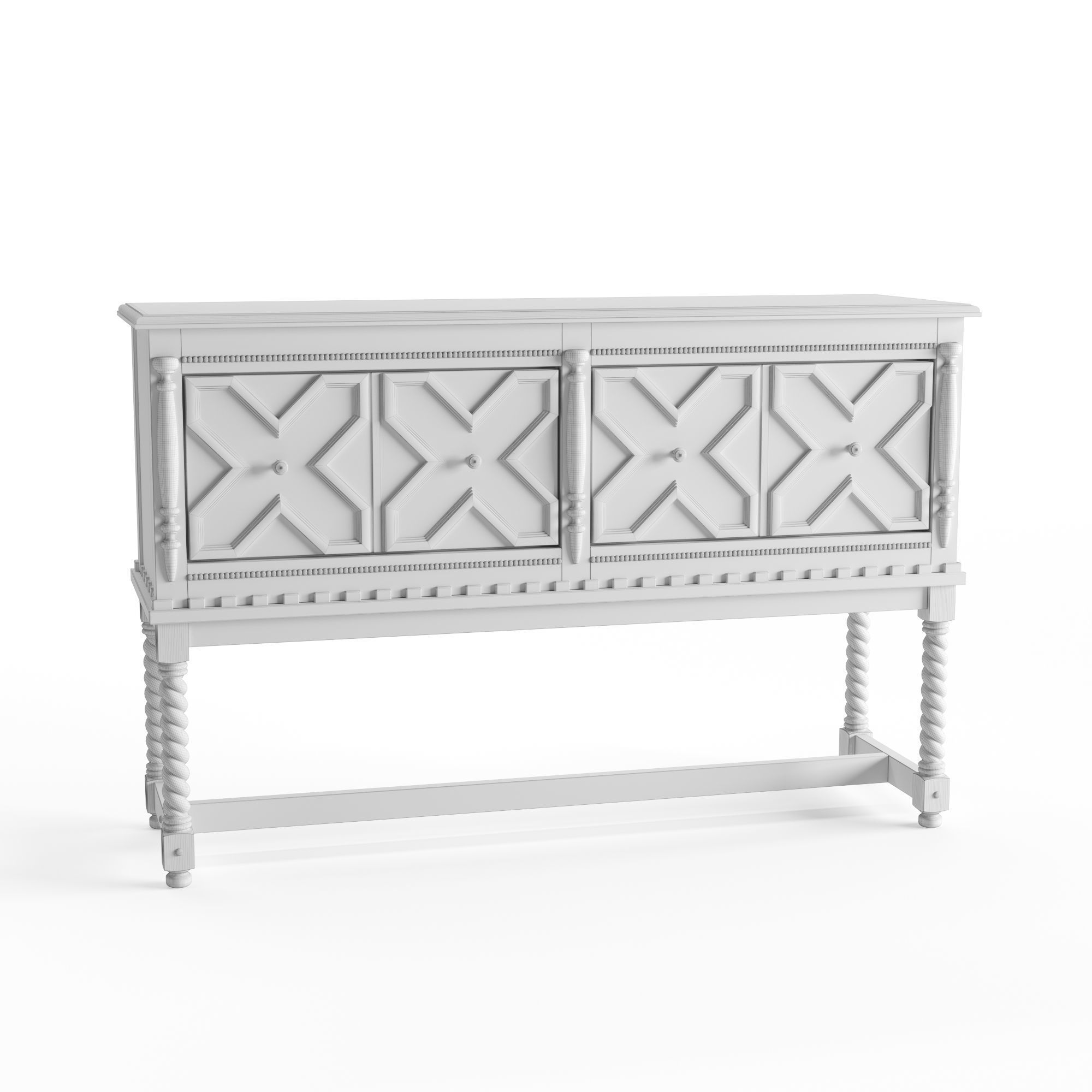 Wooden Consol 3D model_11