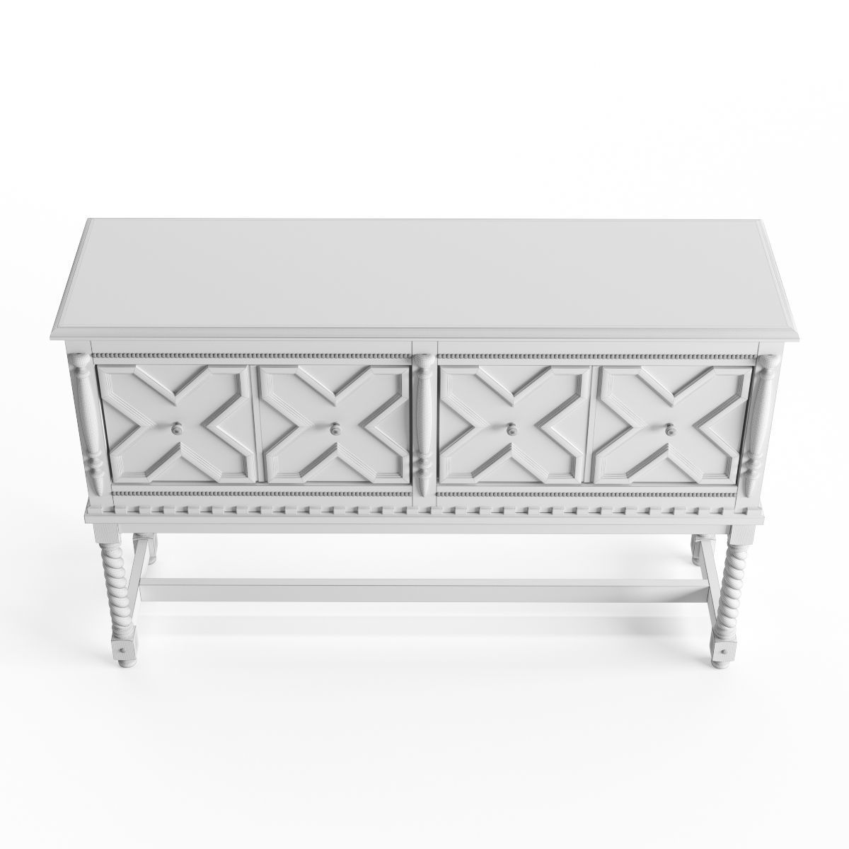 Wooden Consol 3D model_14