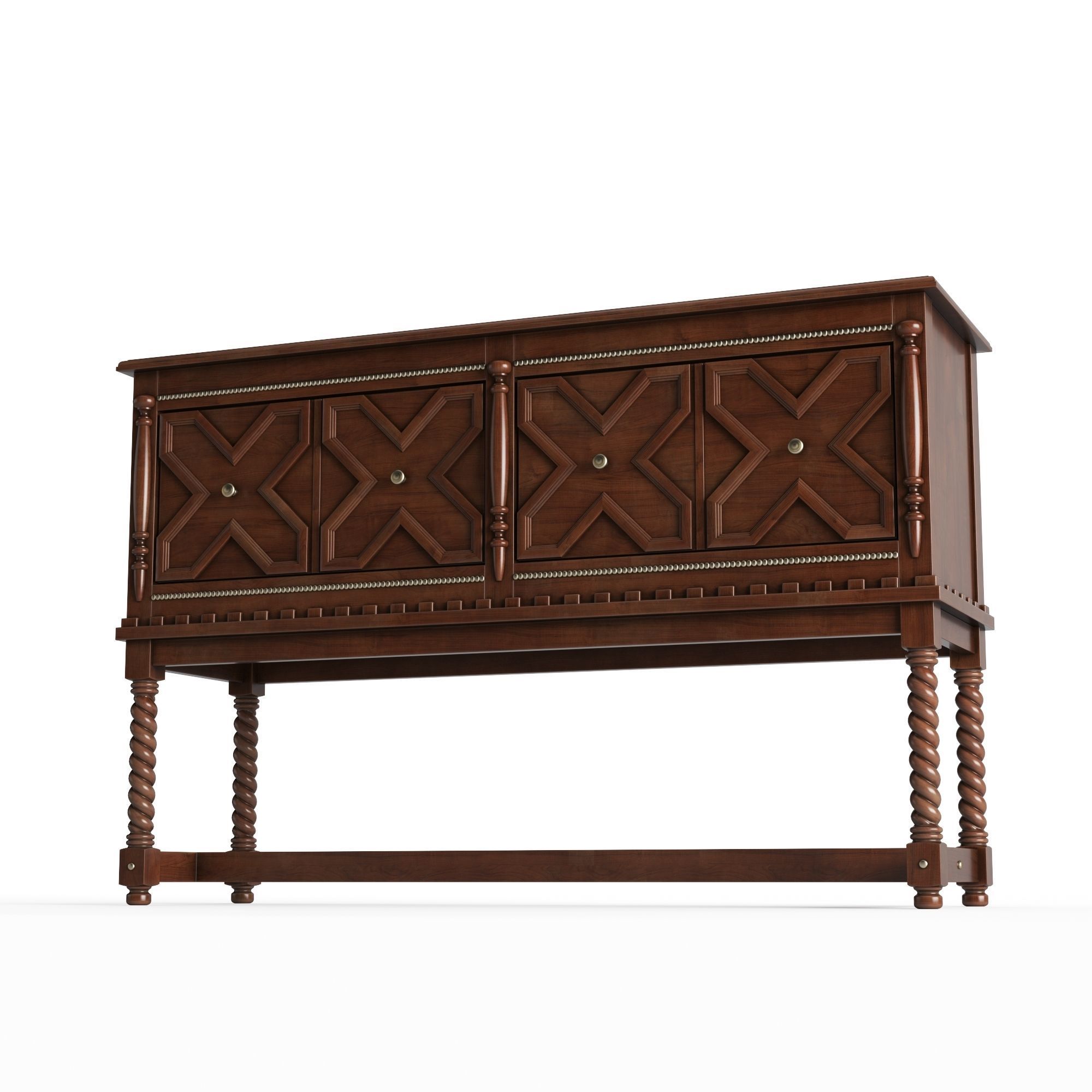 Wooden Consol 3D model_3