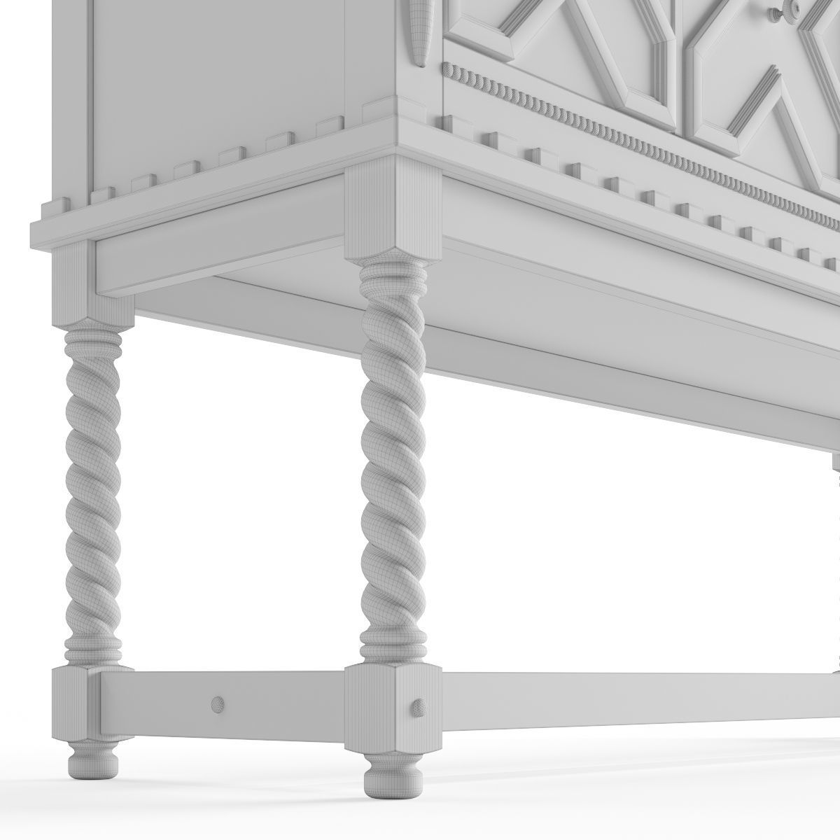 Wooden Consol 3D model_17