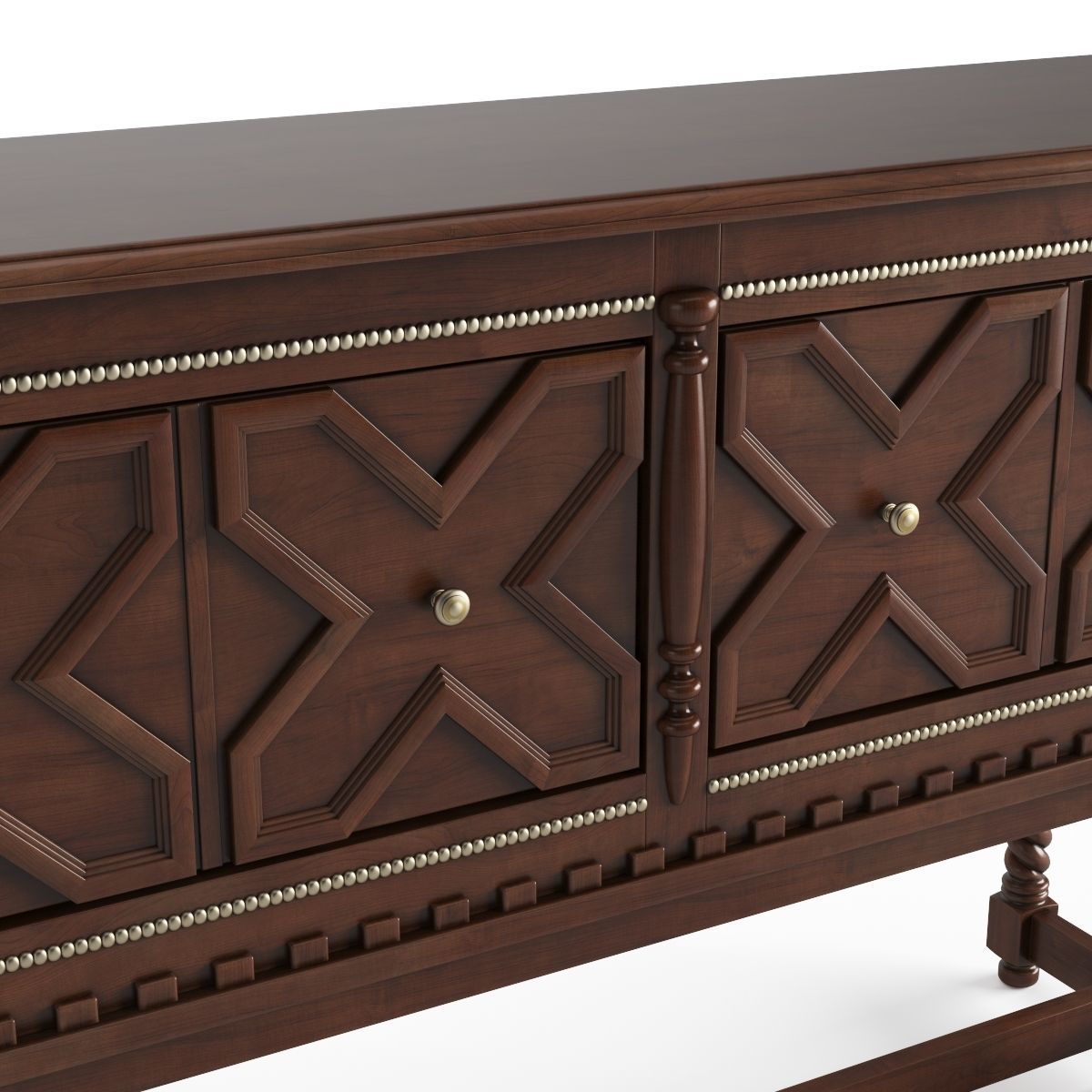 Wooden Consol 3D model_9