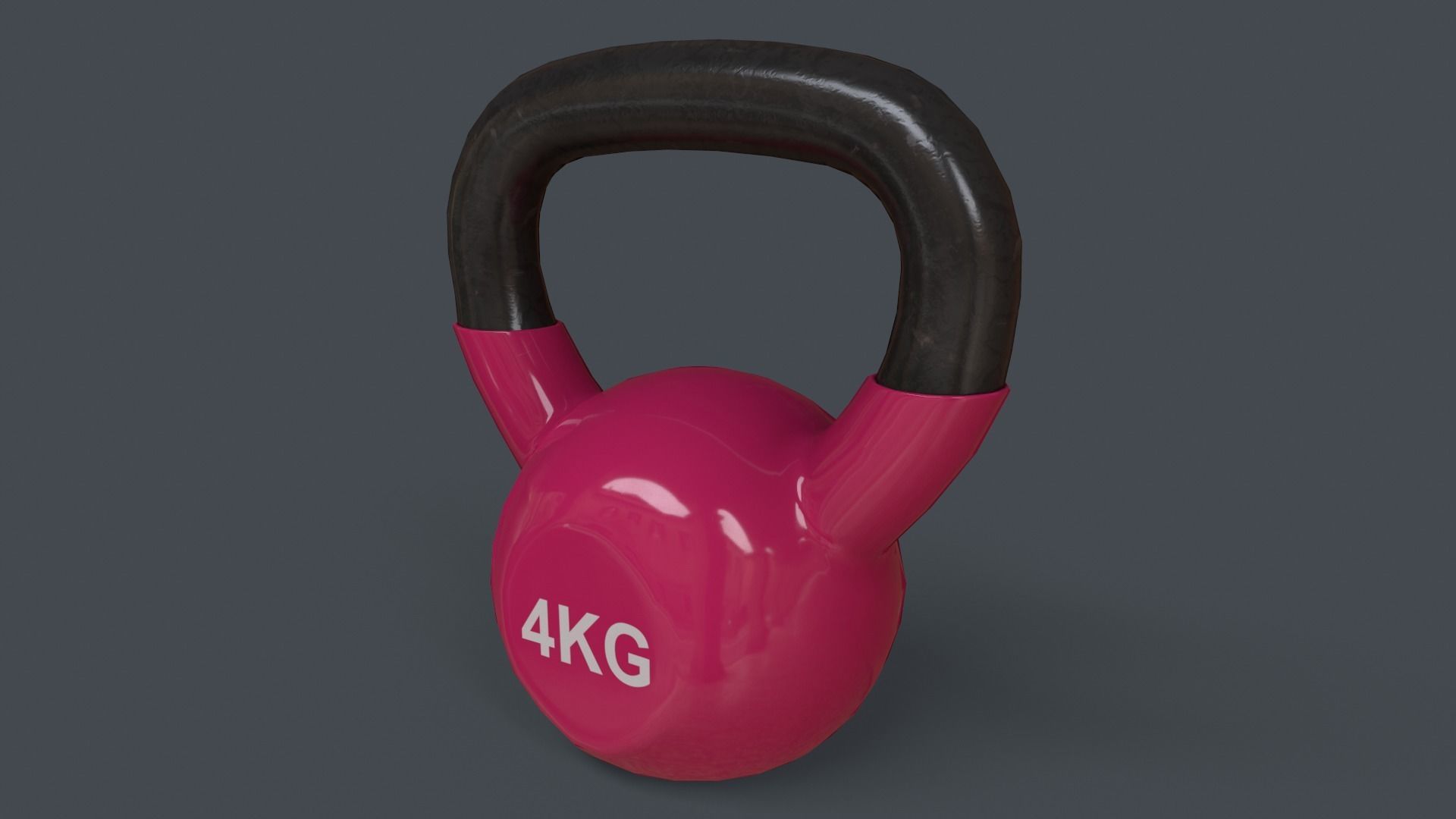 PBR 4-16KG Kettlebell V1 - Pink Low-poly 3D model_8