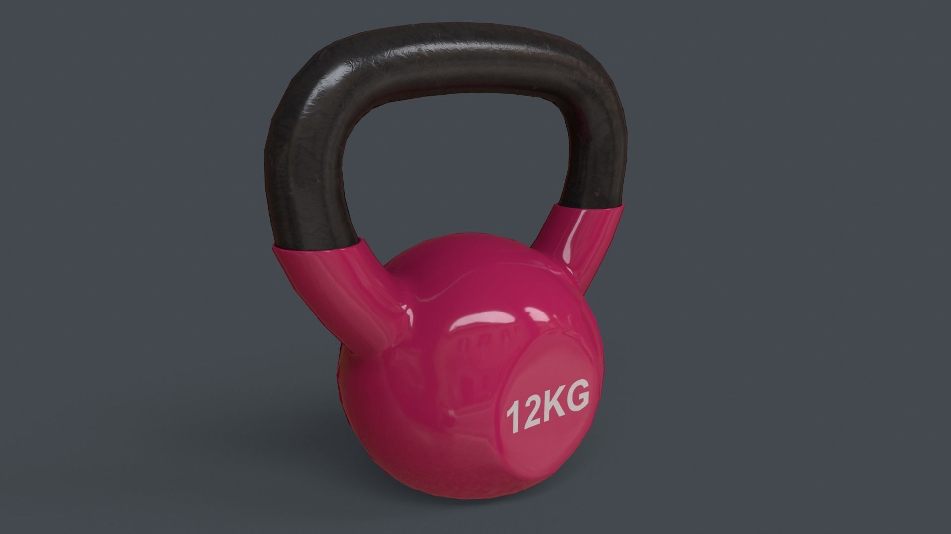 PBR 4-16KG Kettlebell V1 - Pink Low-poly 3D model_22