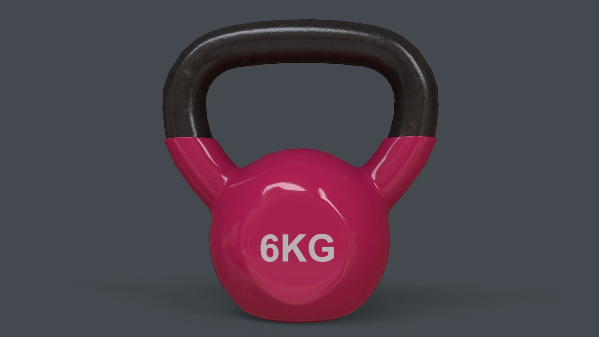 PBR 4-16KG Kettlebell V1 - Pink Low-poly 3D model_11