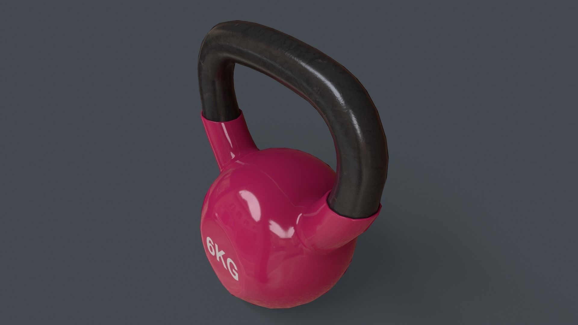 PBR 4-16KG Kettlebell V1 - Pink Low-poly 3D model_13