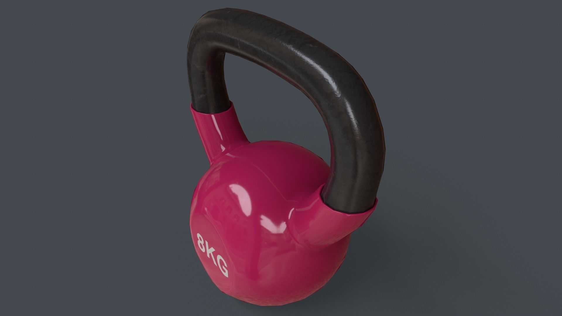 PBR 4-16KG Kettlebell V1 - Pink Low-poly 3D model_17