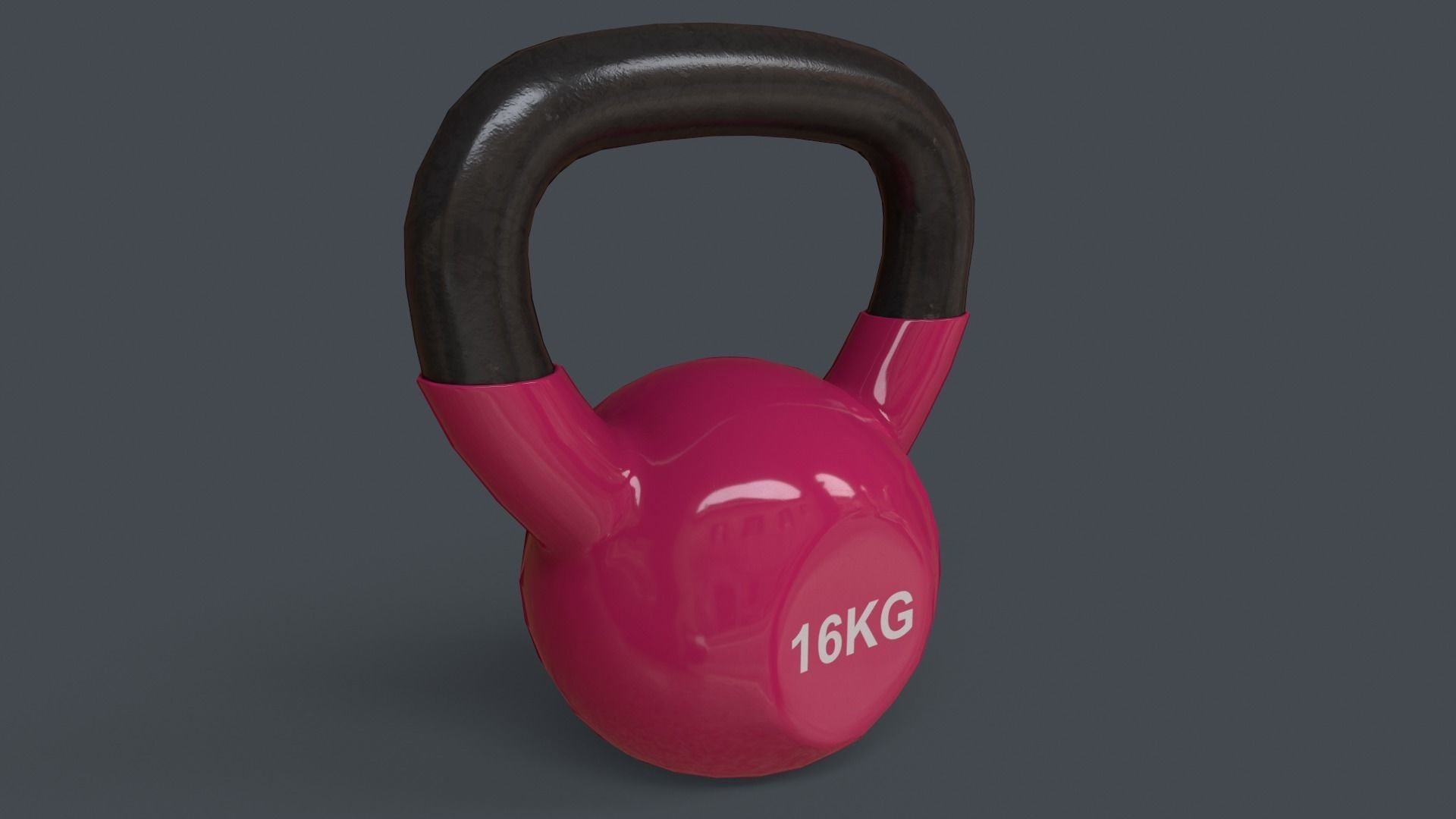 PBR 4-16KG Kettlebell V1 - Pink Low-poly 3D model_26