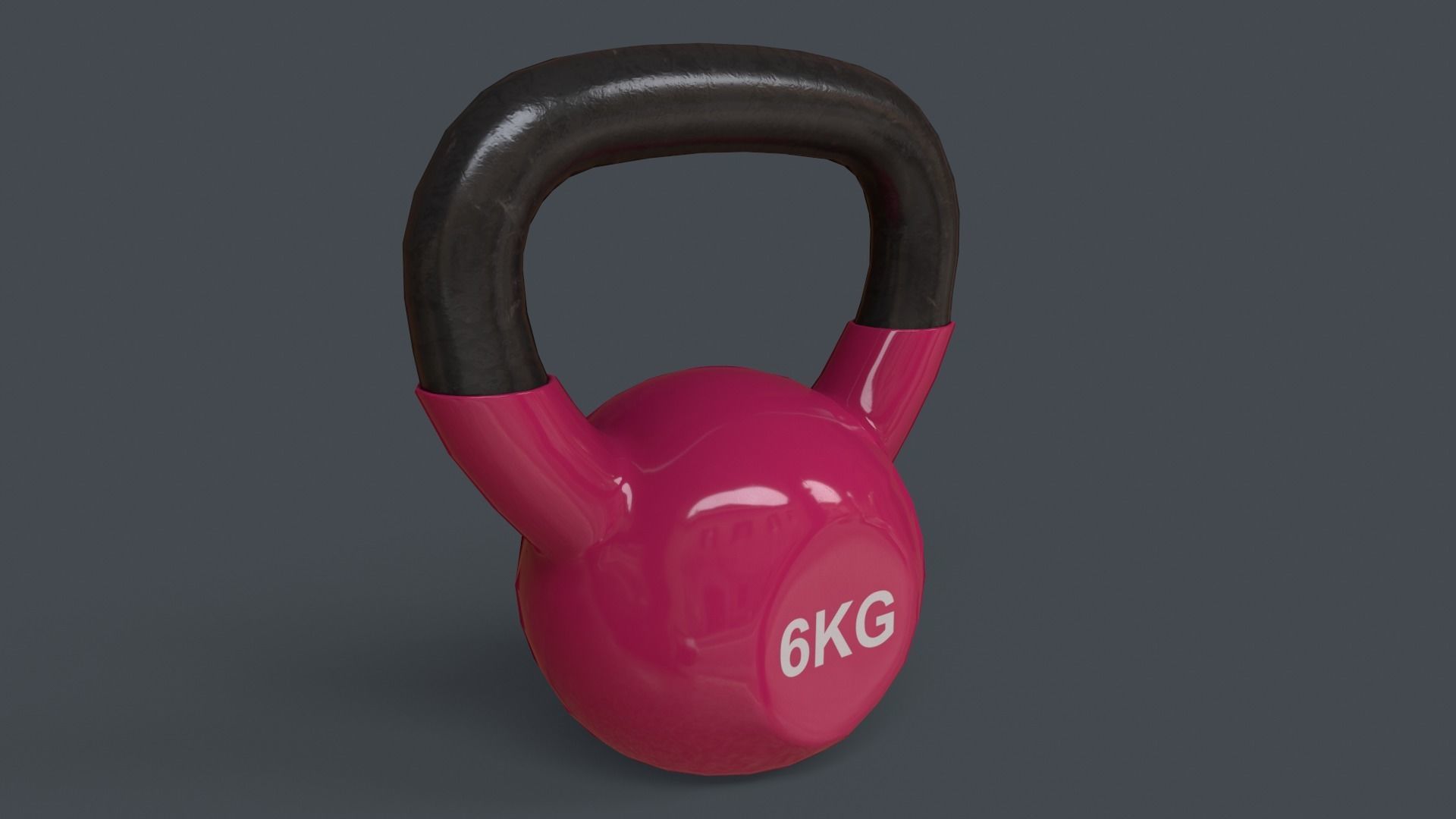 PBR 4-16KG Kettlebell V1 - Pink Low-poly 3D model_10
