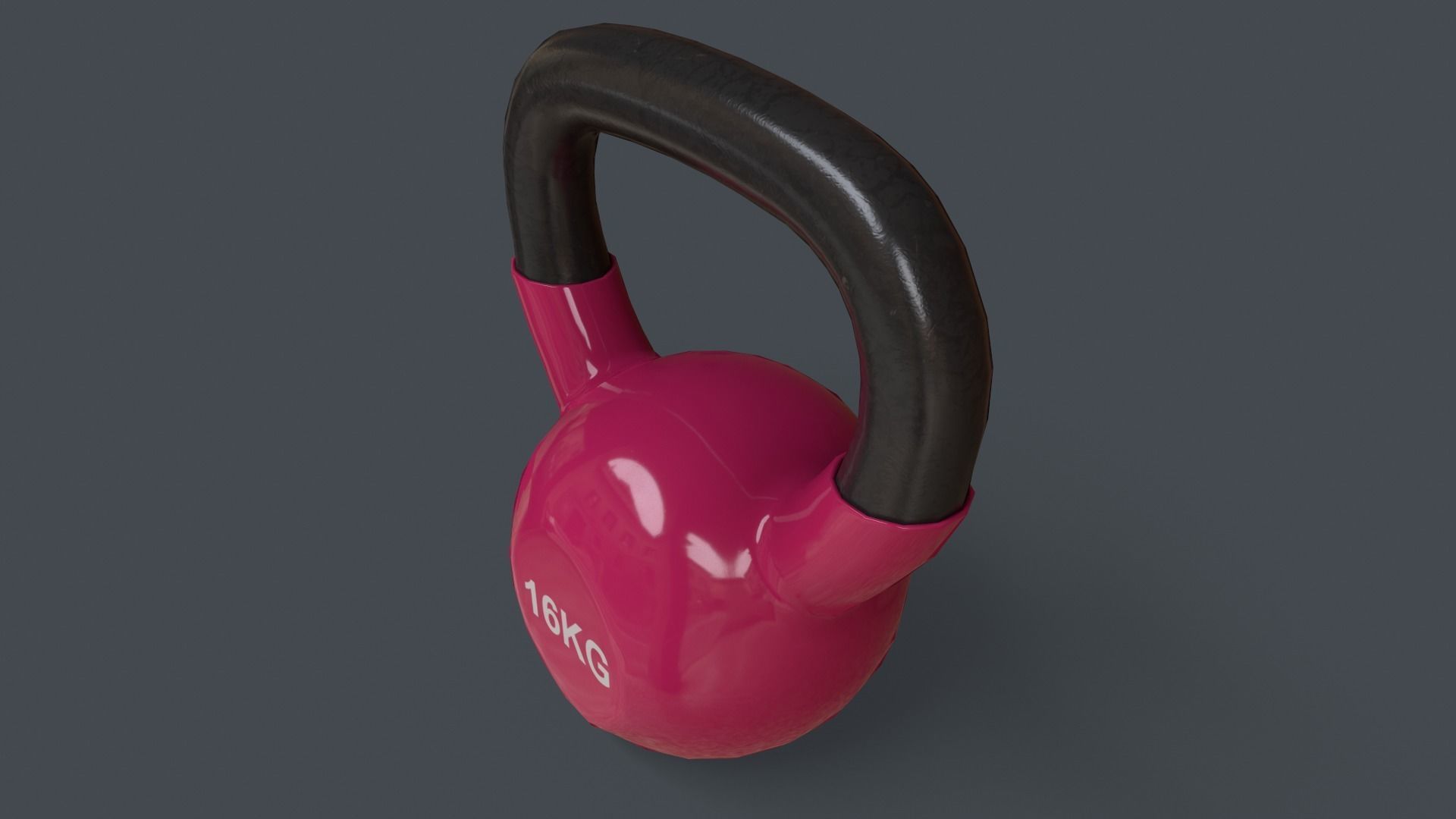 PBR 4-16KG Kettlebell V1 - Pink Low-poly 3D model_29