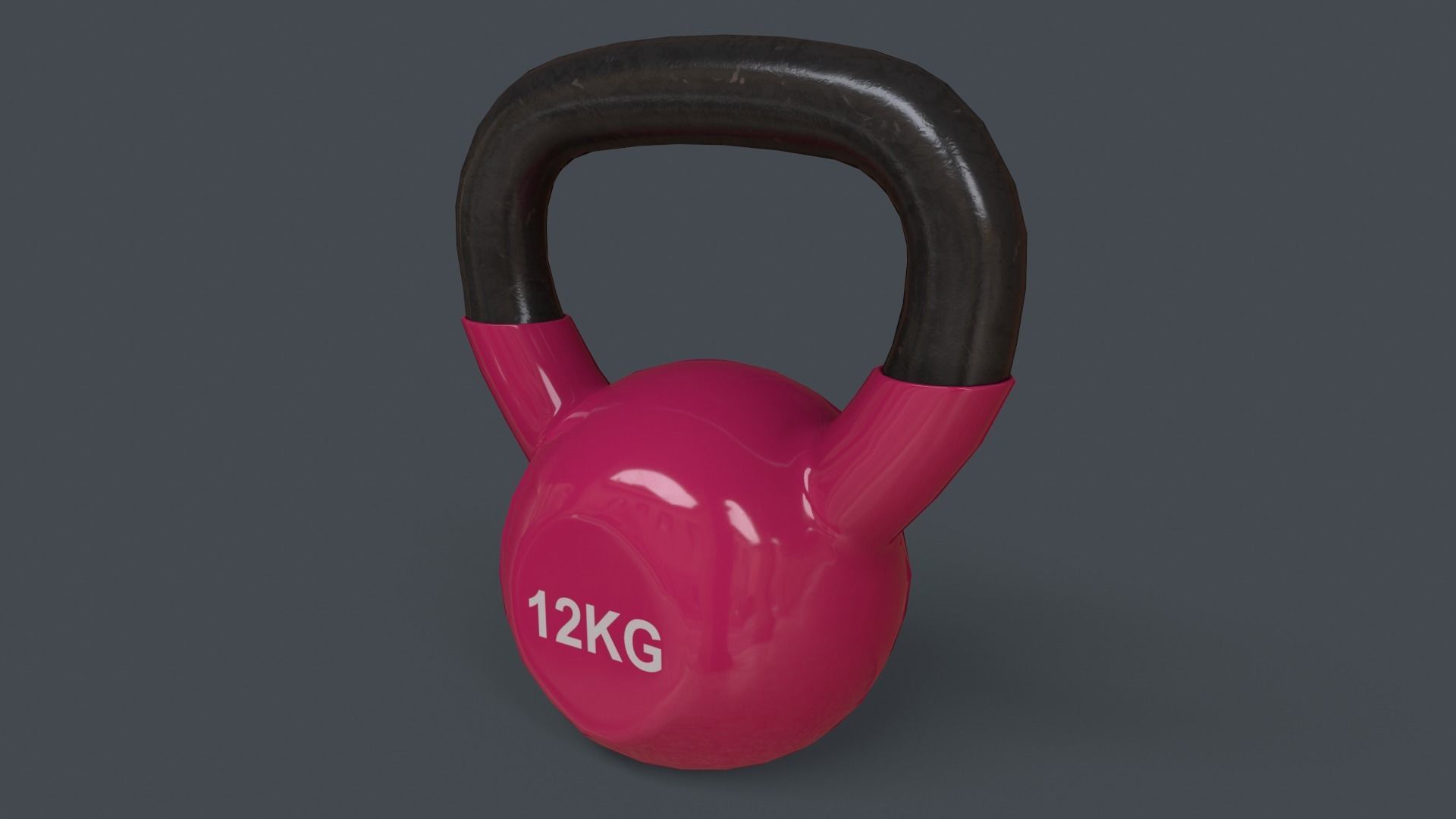 PBR 4-16KG Kettlebell V1 - Pink Low-poly 3D model_24